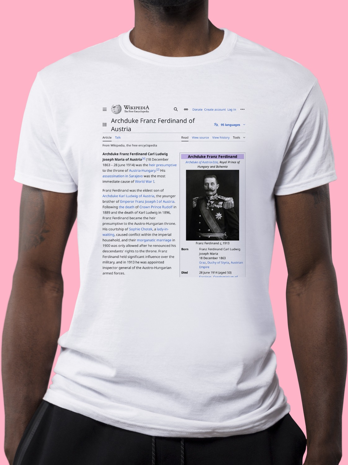 Archduke_Franz_Ferdinand_of_Austria Wikipedia Shirt