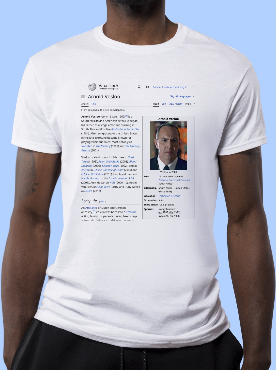 Arnold_Vosloo Wikipedia Shirt