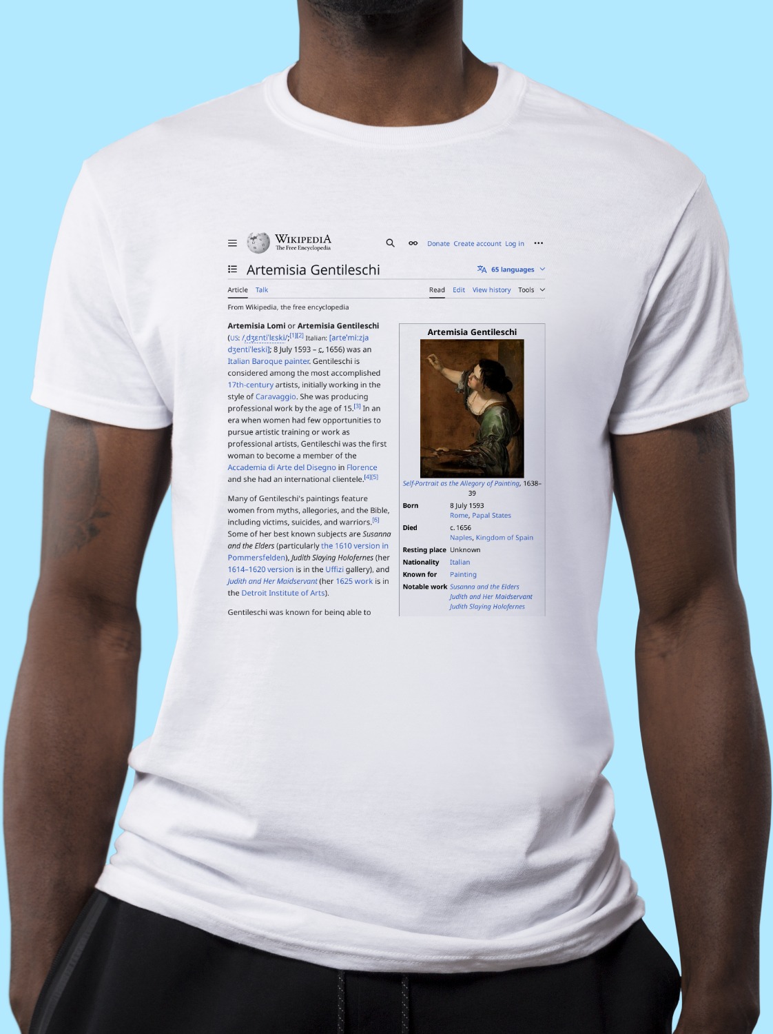 Artemisia_Gentileschi Wikipedia Shirt