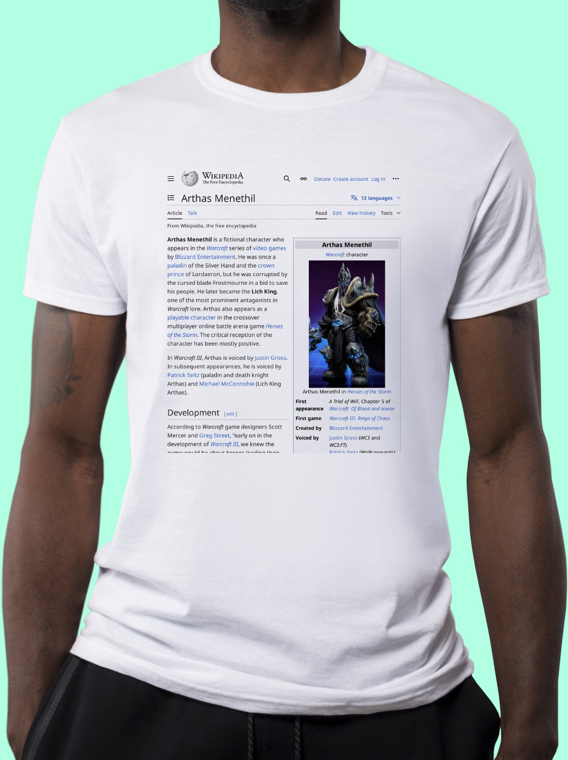 Arthas_Menethil Wikipedia Shirt