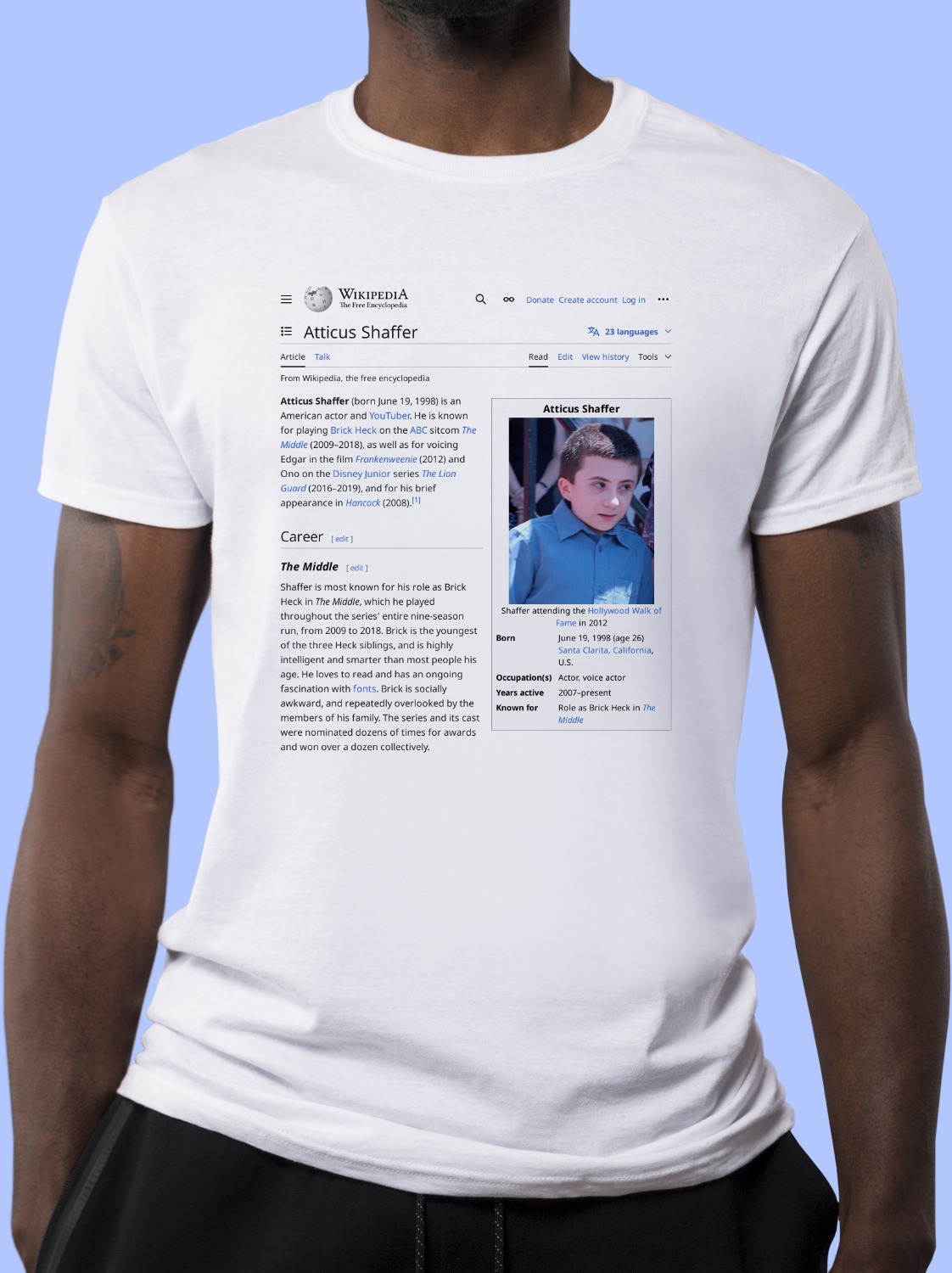 Atticus_Shaffer Wikipedia Shirt