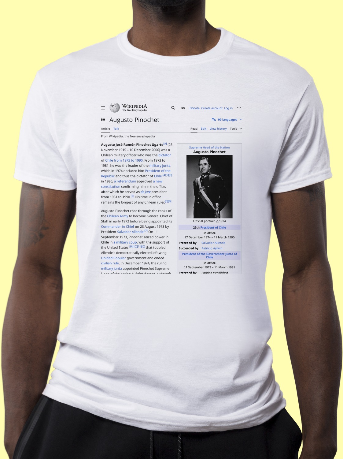 Augusto_Pinochet Wikipedia Shirt