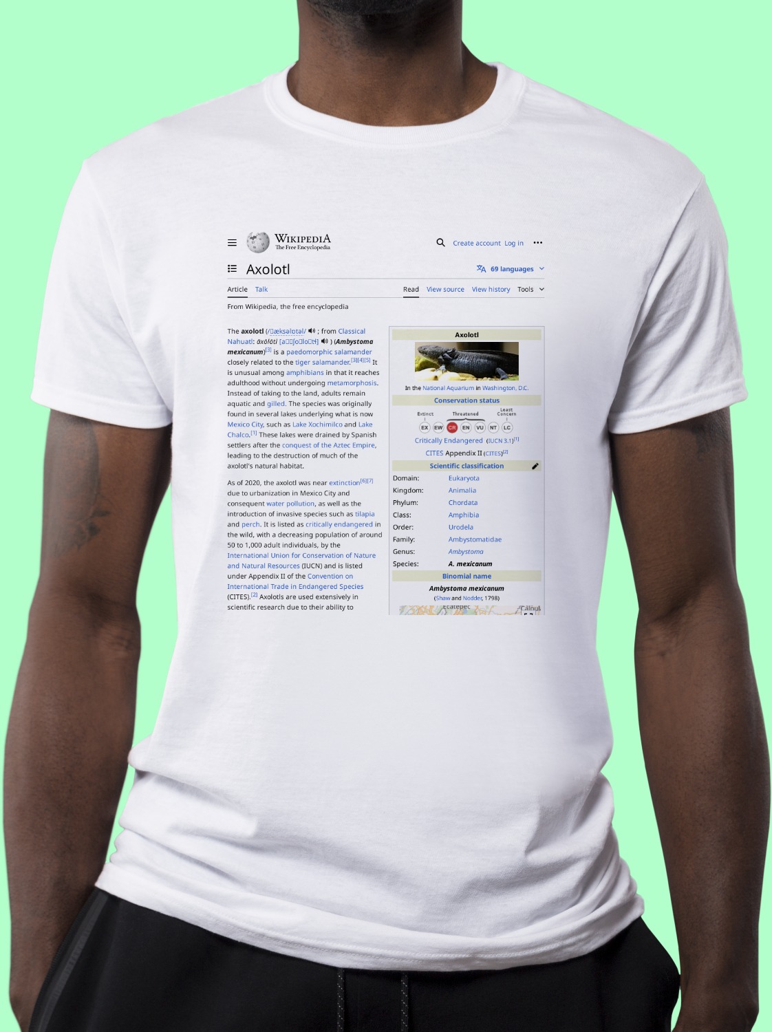 Axolotl Wikipedia Shirt