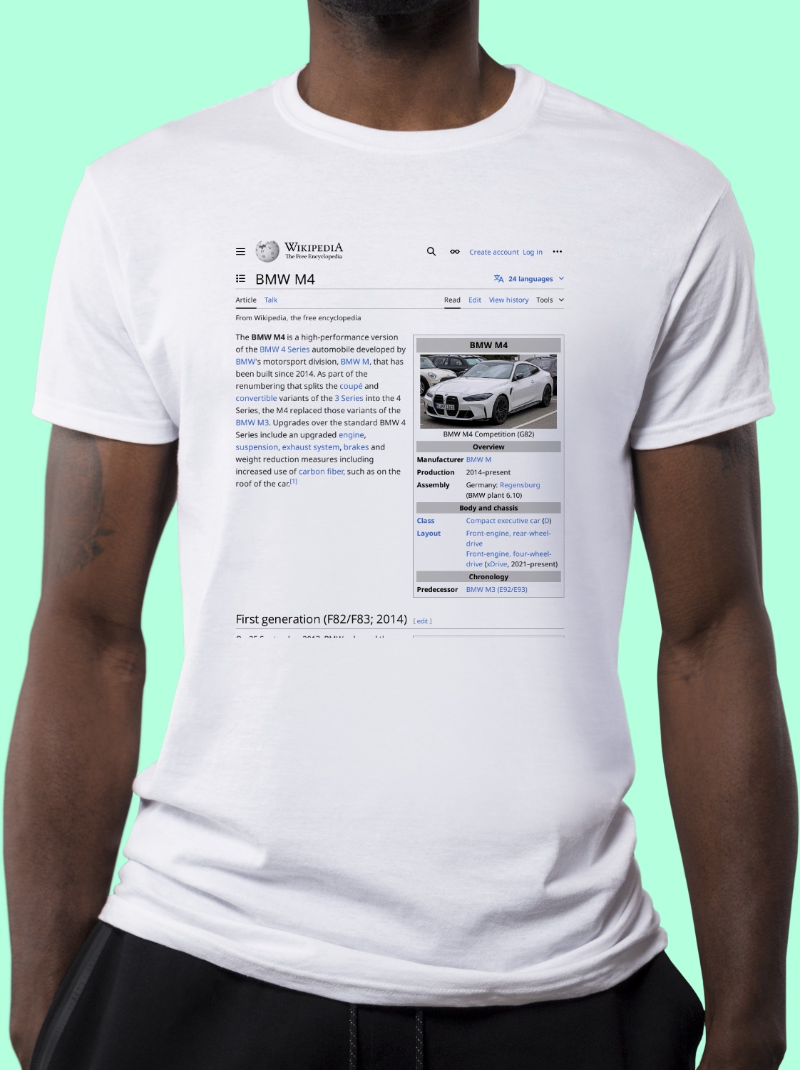 BMW_M4 Wikipedia Shirt