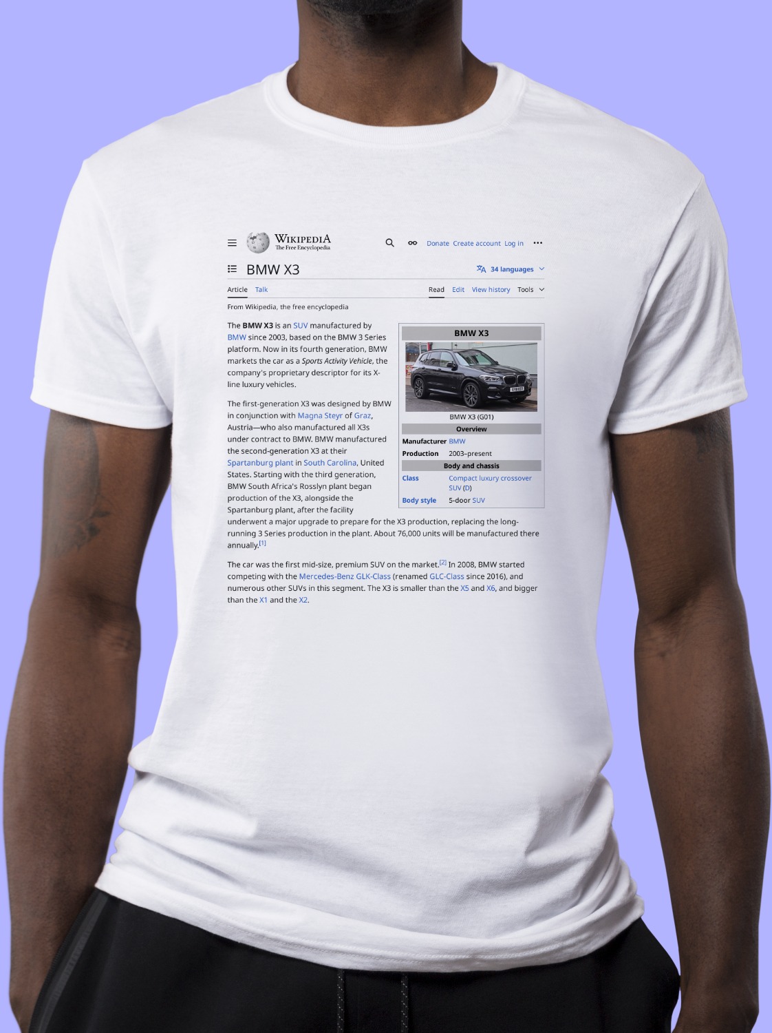 BMW_X3 Wikipedia Shirt