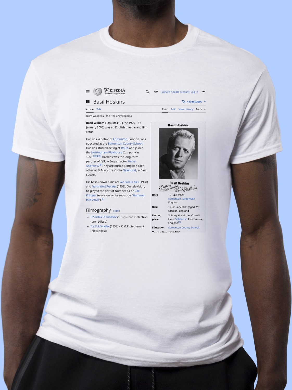 Basil_Hoskins Wikipedia Shirt