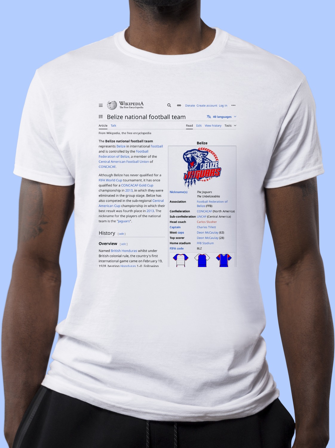 Belize national football team Wikipedia Shirt