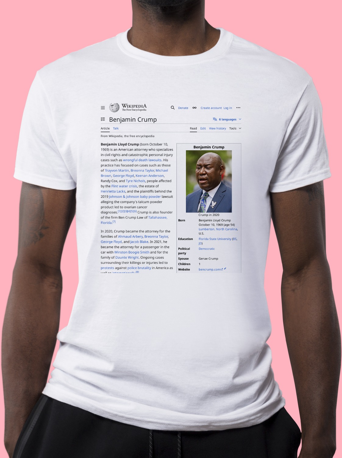 Benjamin_Crump Wikipedia Shirt