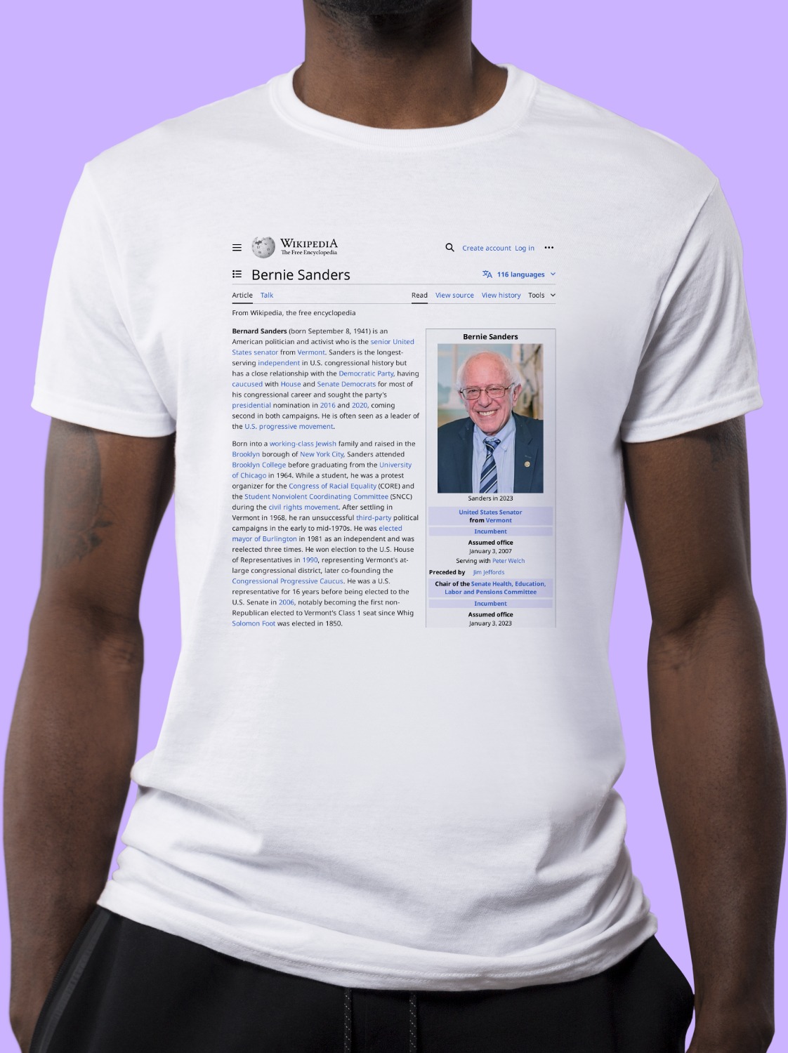 Bernie_Sanders Wikipedia Shirt
