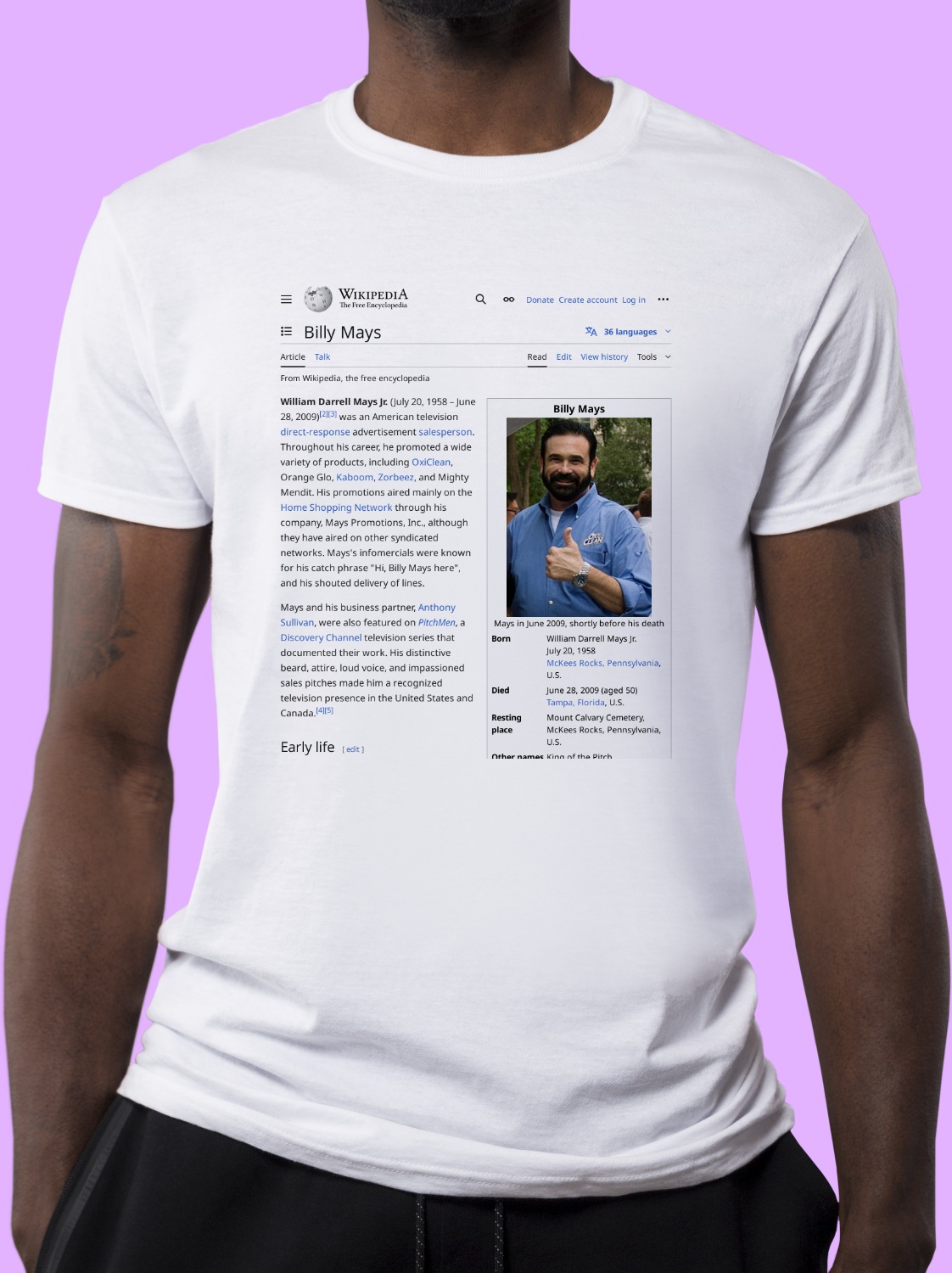 Billy_Mays Wikipedia Shirt