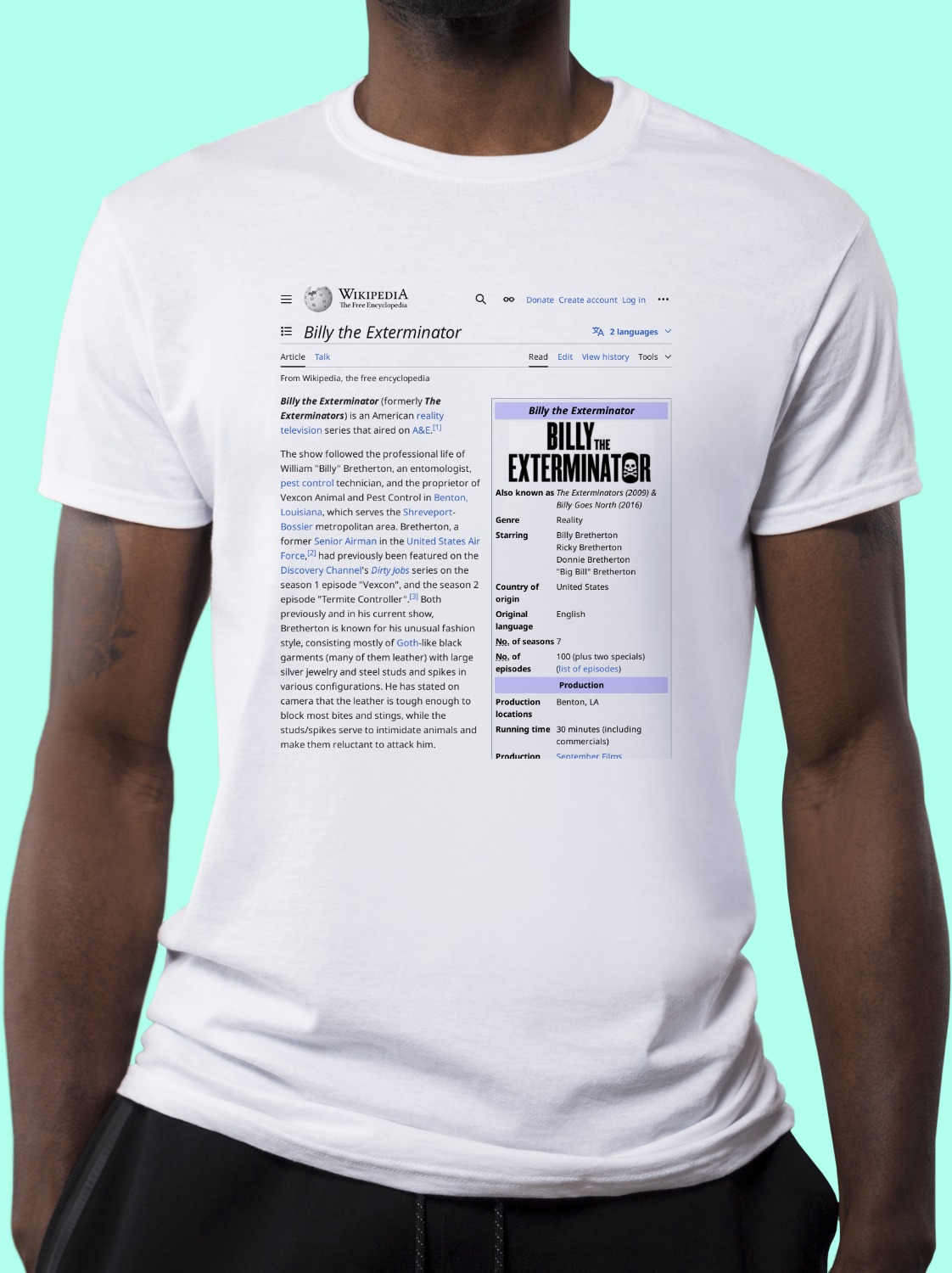 Billy_the_Exterminator Wikipedia Shirt