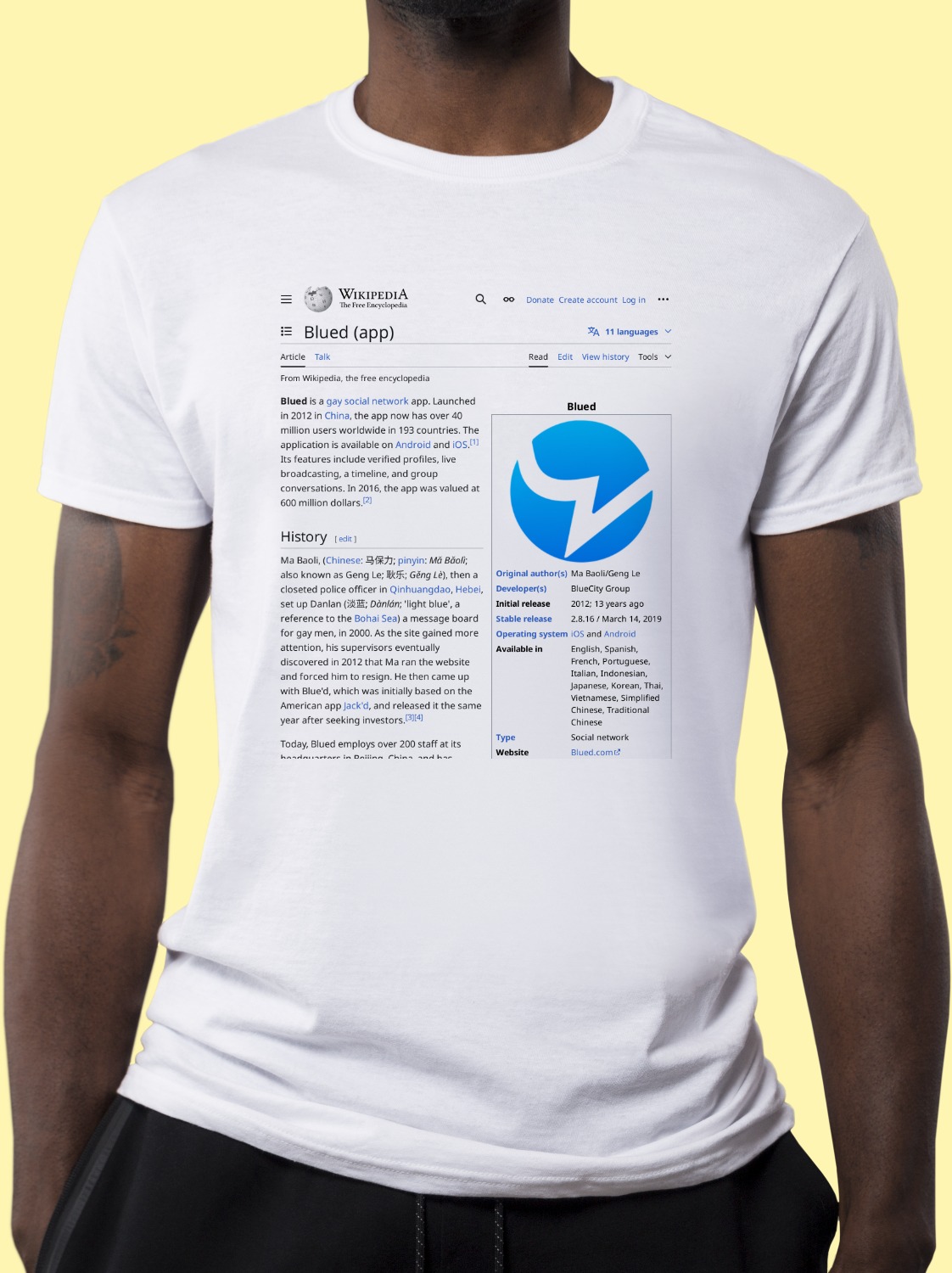Blued_(app) Wikipedia Shirt