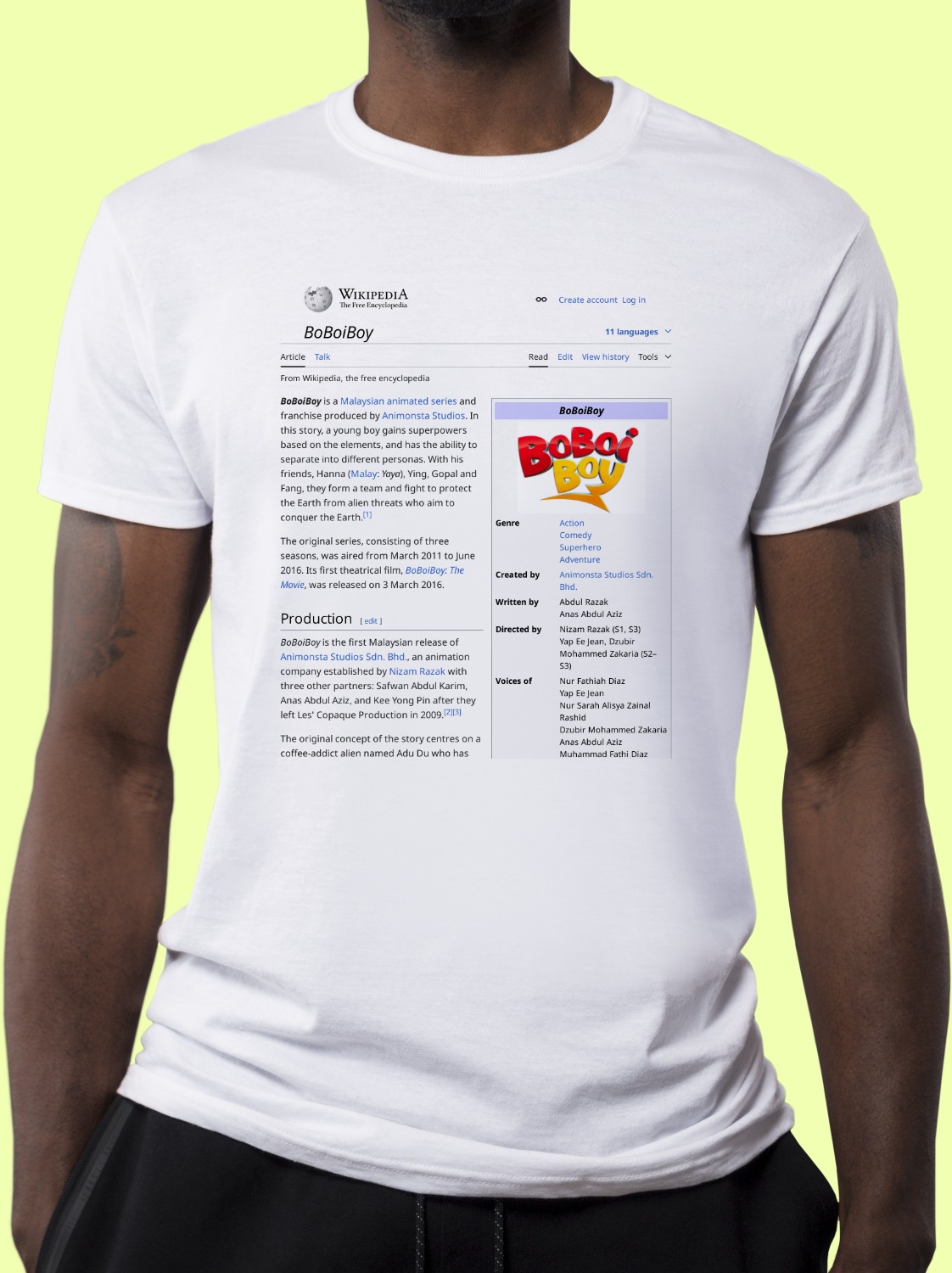 BoBoiBoy Wikipedia Shirt