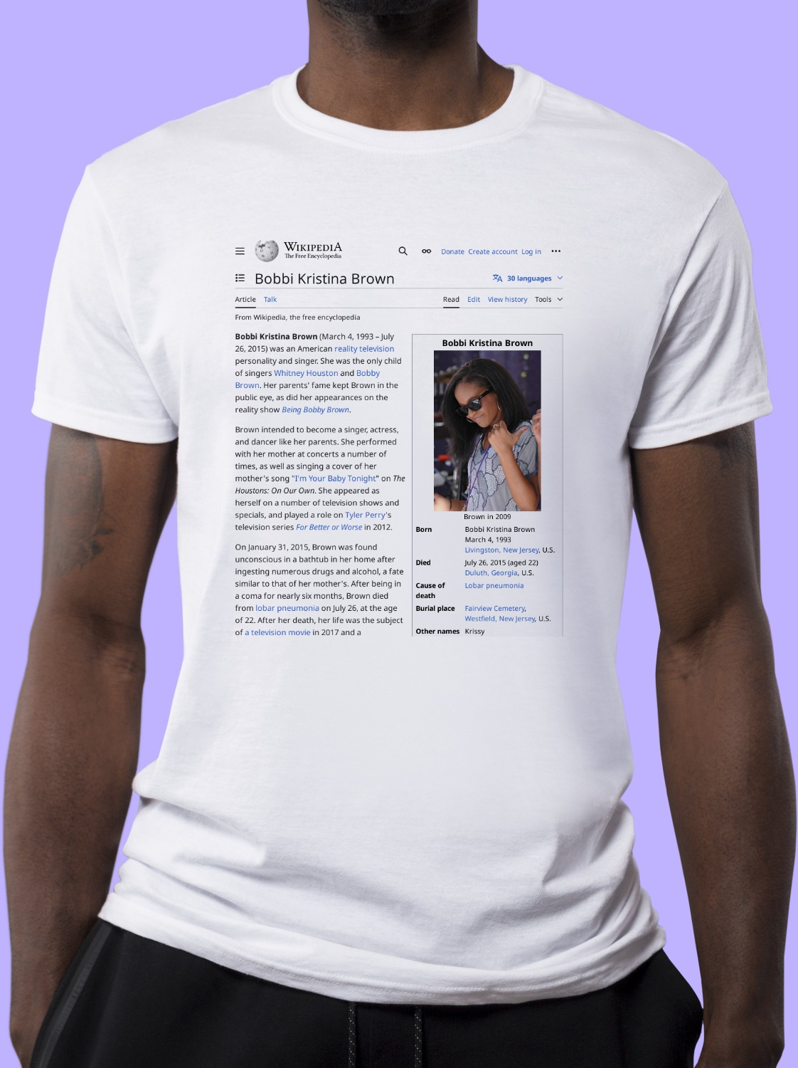 Bobbi_Kristina_Brown Wikipedia Shirt