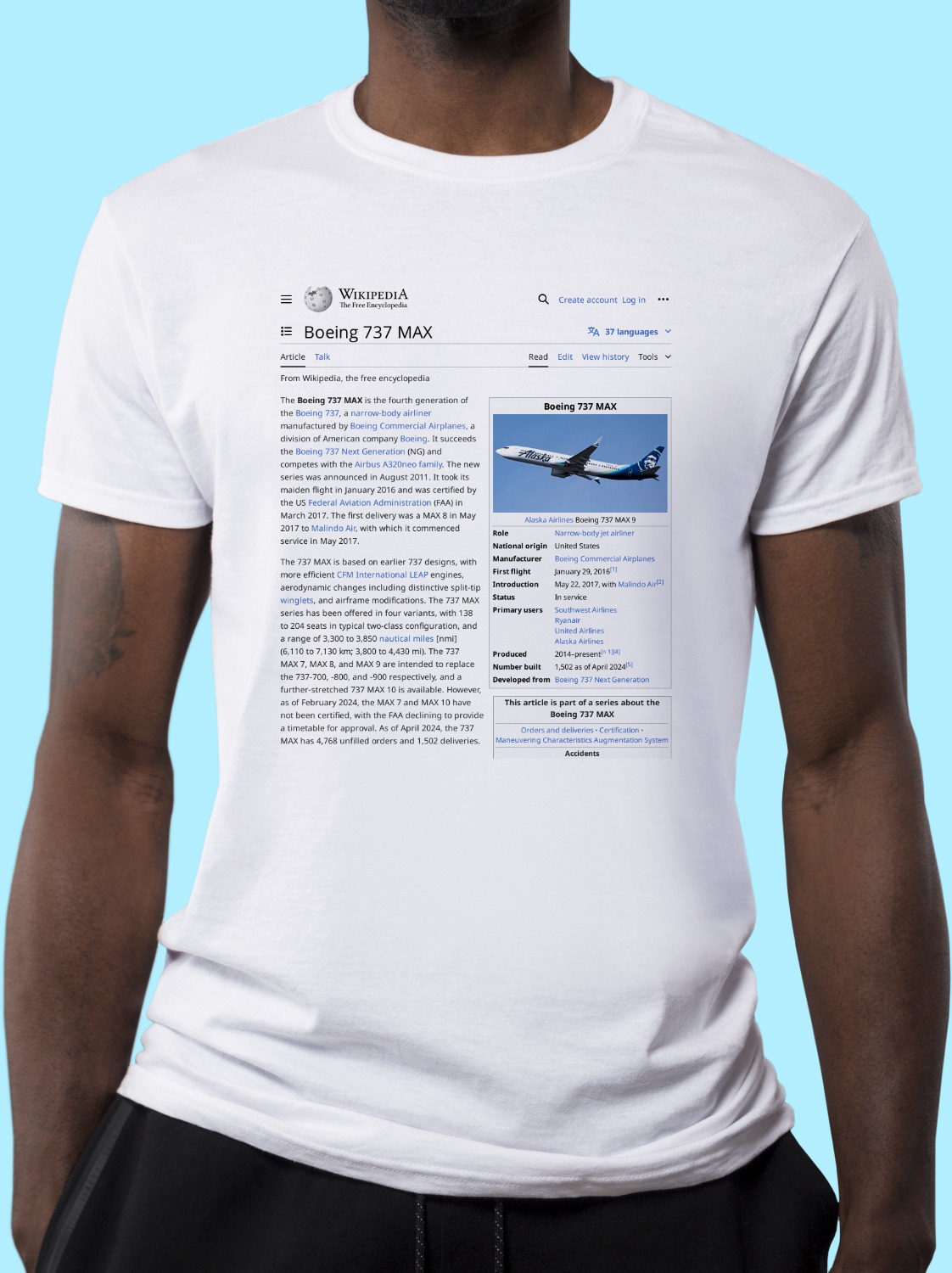 Boeing_737_MAX Wikipedia Shirt