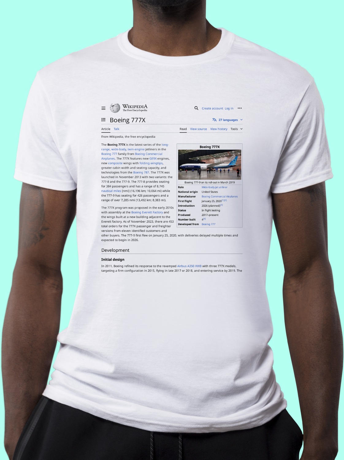 Boeing_777X Wikipedia Shirt