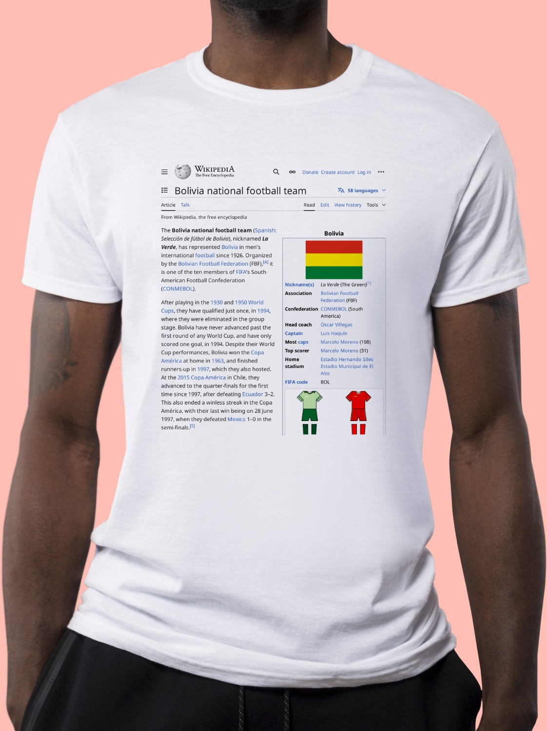 Bolivia_national_football_team Wikipedia Shirt