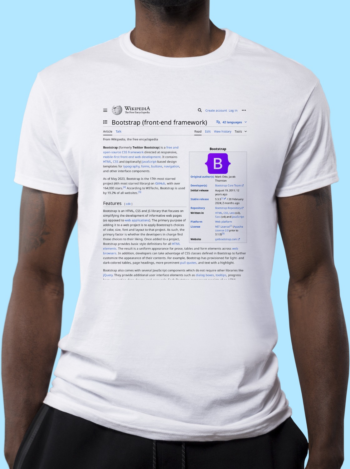 Bootstrap_(front-end_framework) Wikipedia Shirt