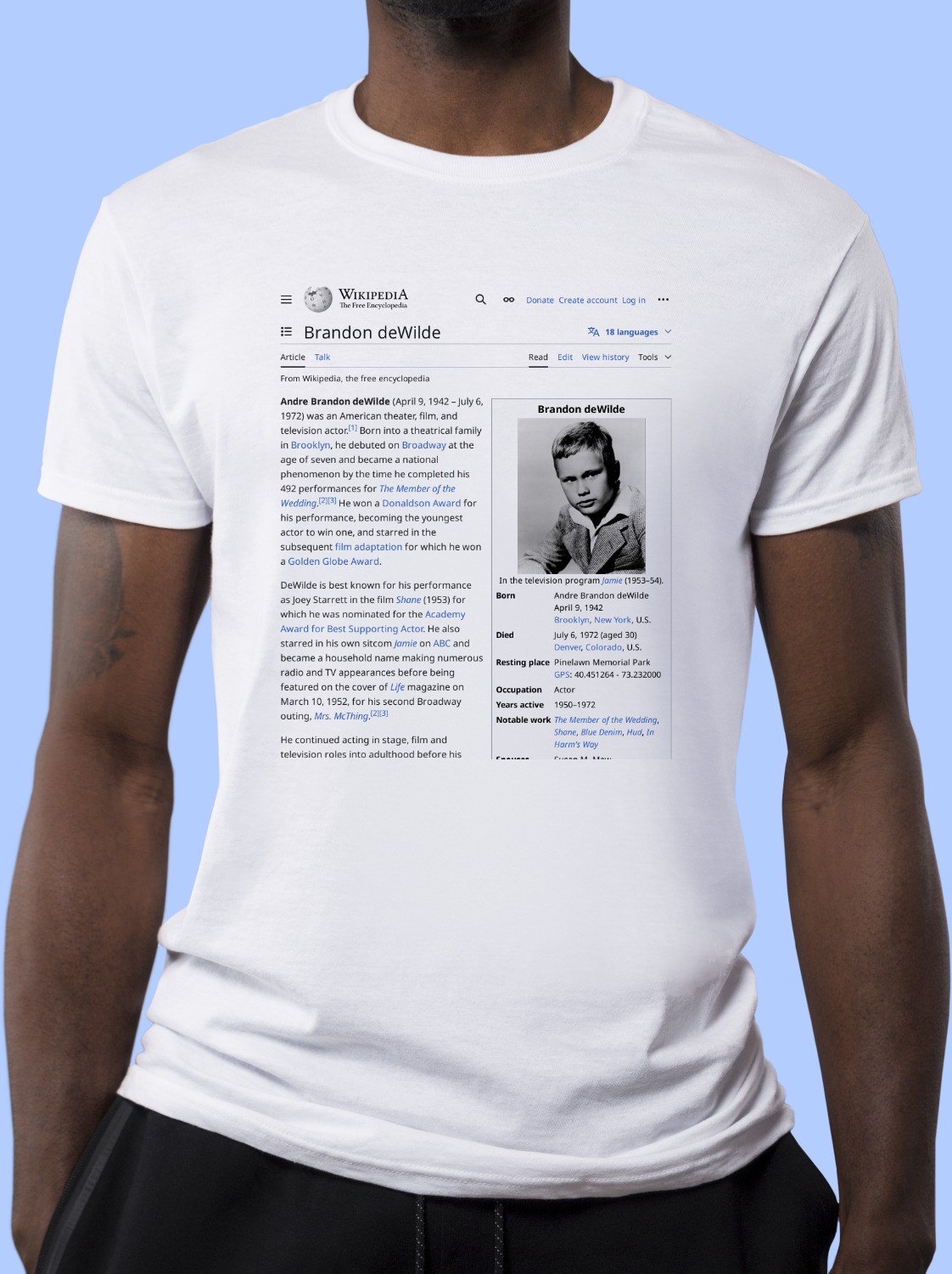 Brandon_deWilde Wikipedia Shirt