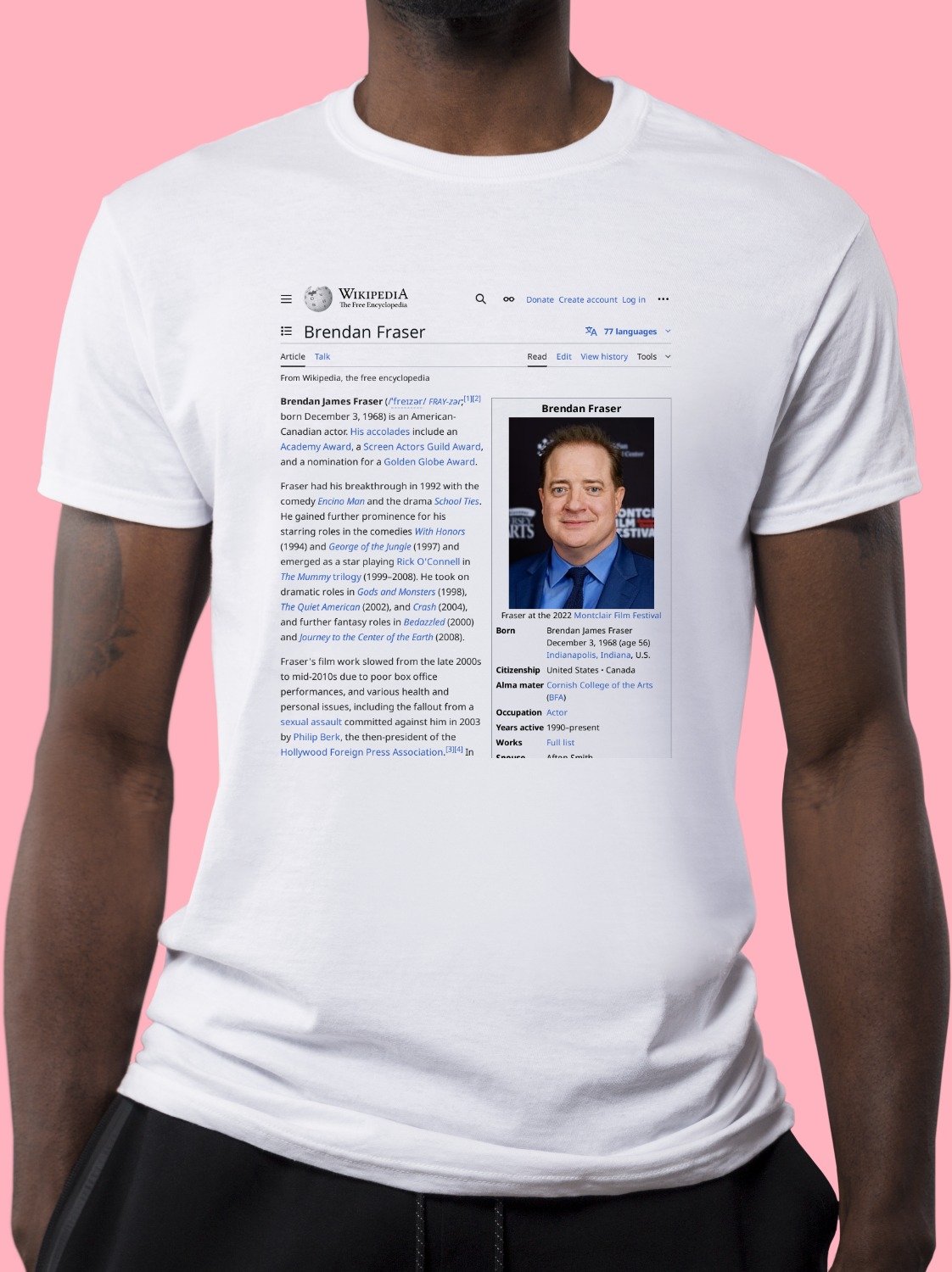 Brendan_Fraser Wikipedia Shirt