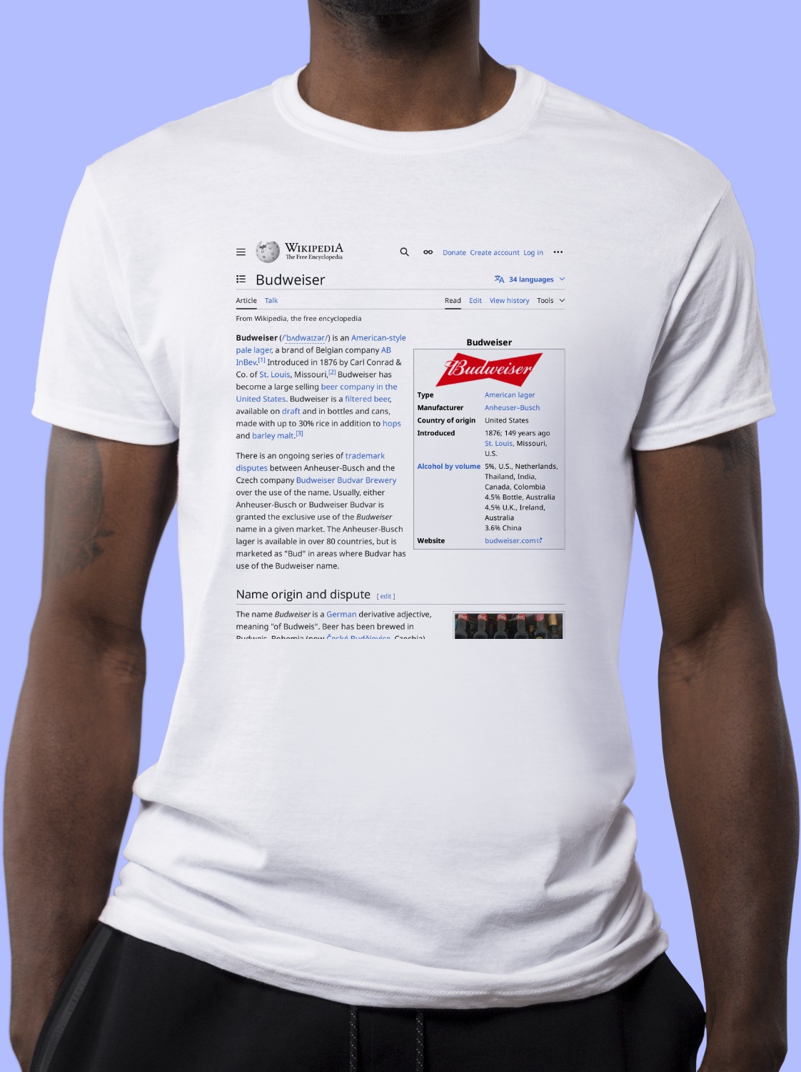 Budweiser Wikipedia Shirt