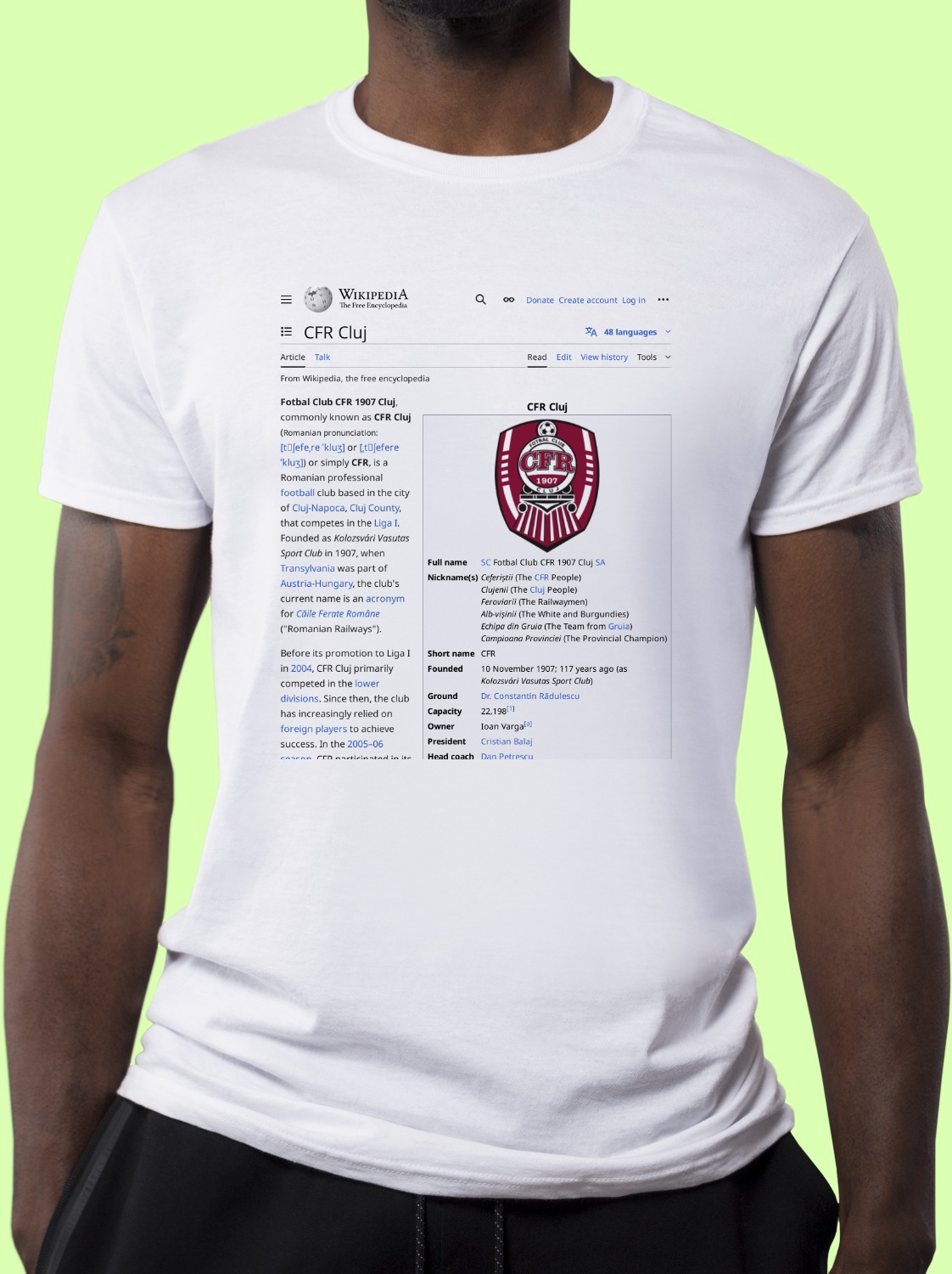 CFR_Cluj Wikipedia Shirt
