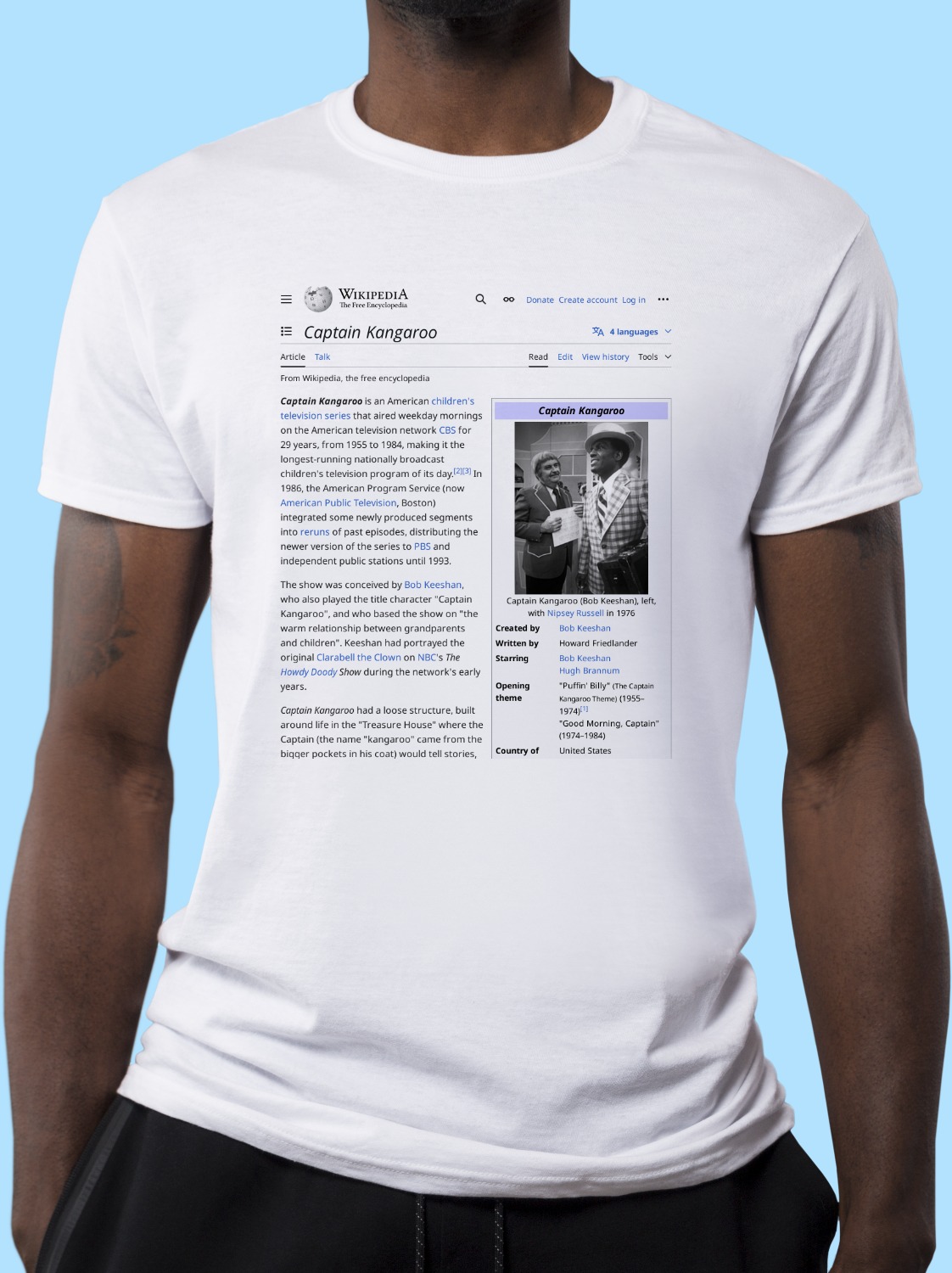 Captain_Kangaroo Wikipedia Shirt