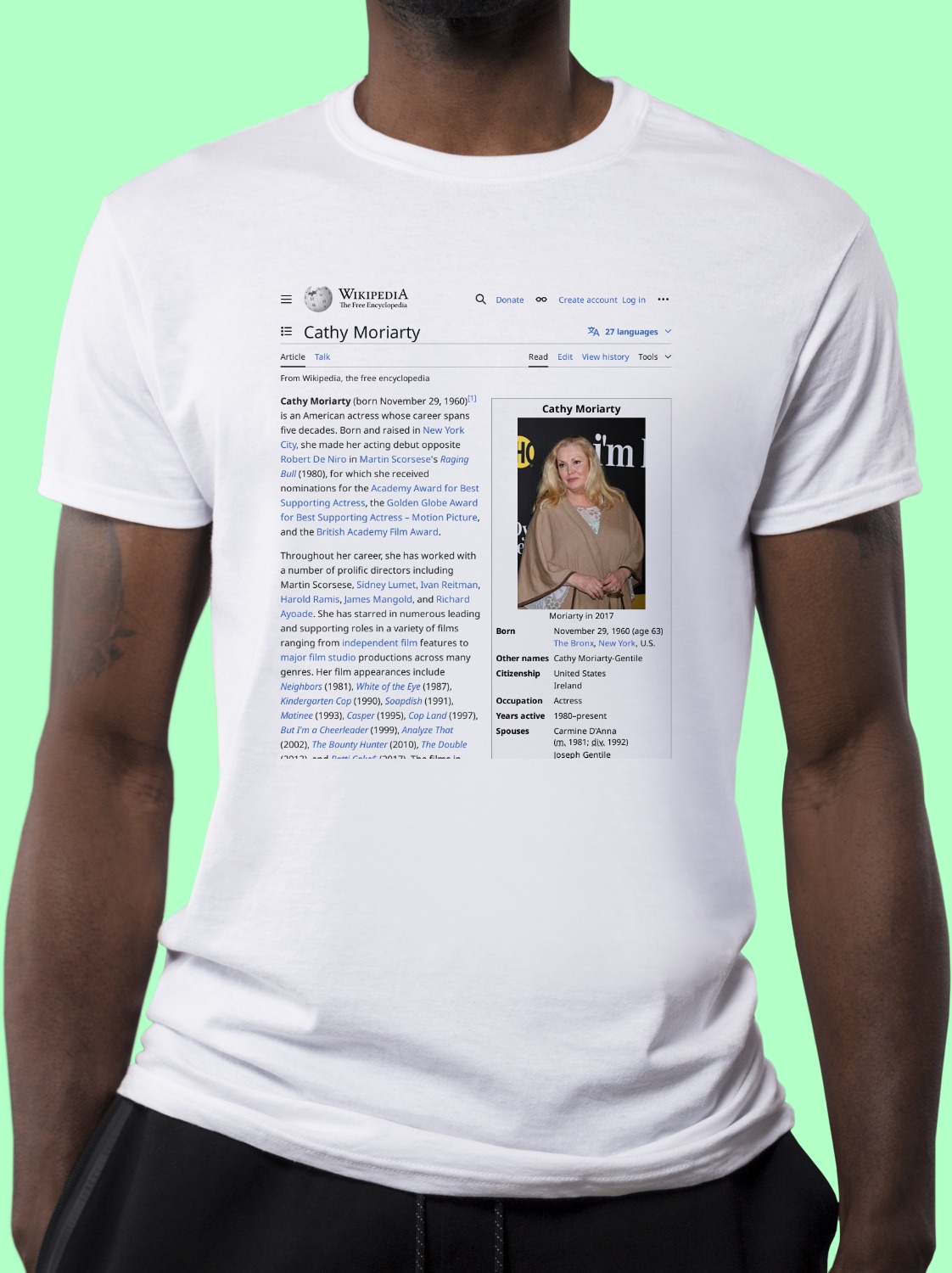 Cathy_Moriarty Wikipedia Shirt