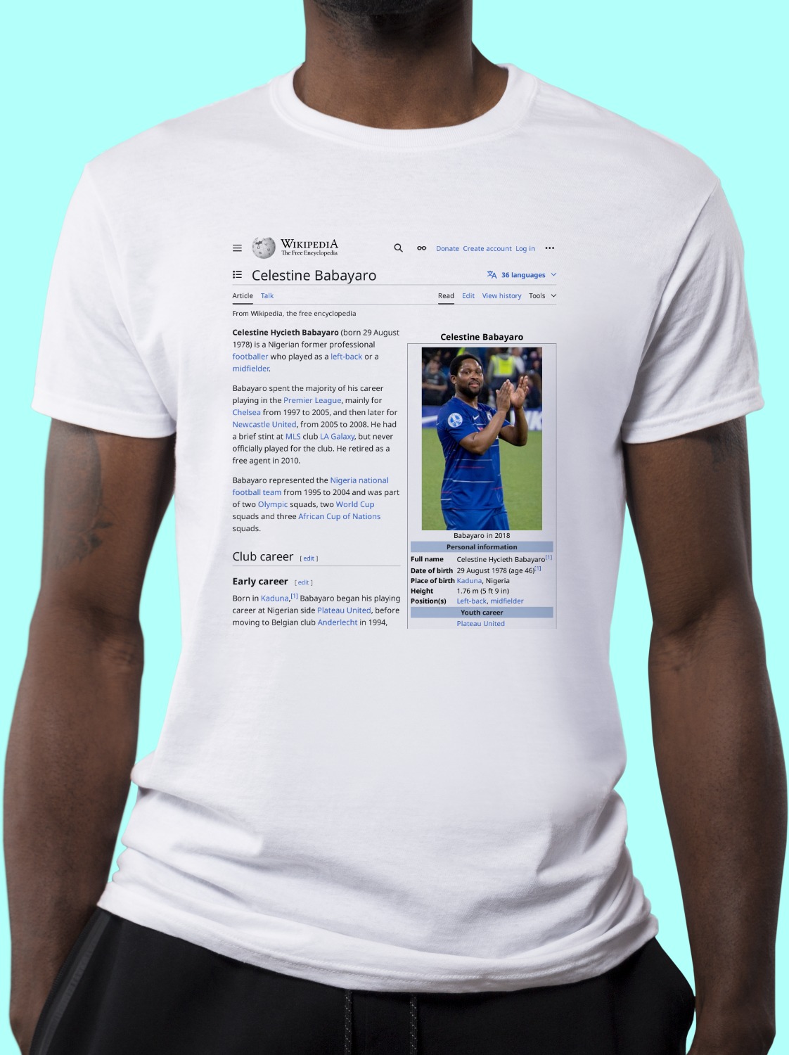 Celestine_Babayaro Wikipedia Shirt