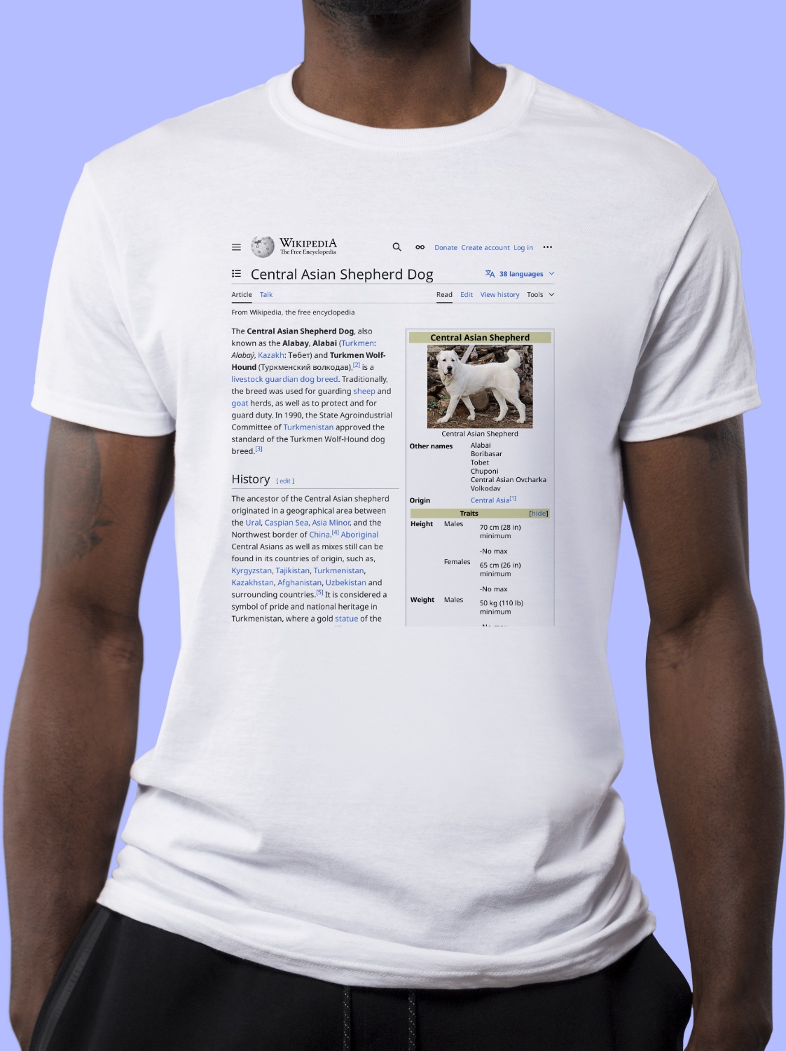 Central_Asian_Shepherd_Dog Wikipedia Shirt