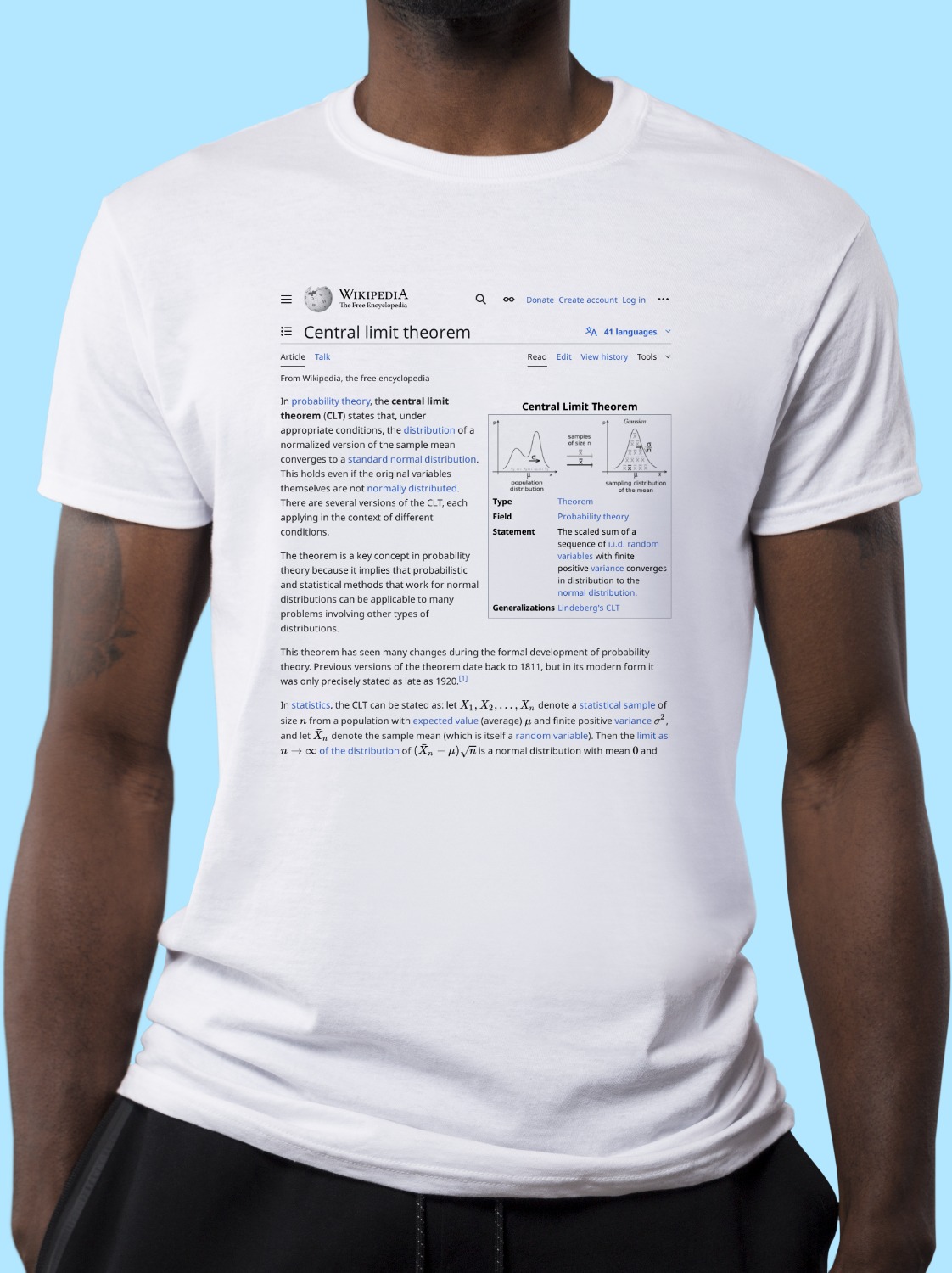 Central_limit_theorem Wikipedia Shirt
