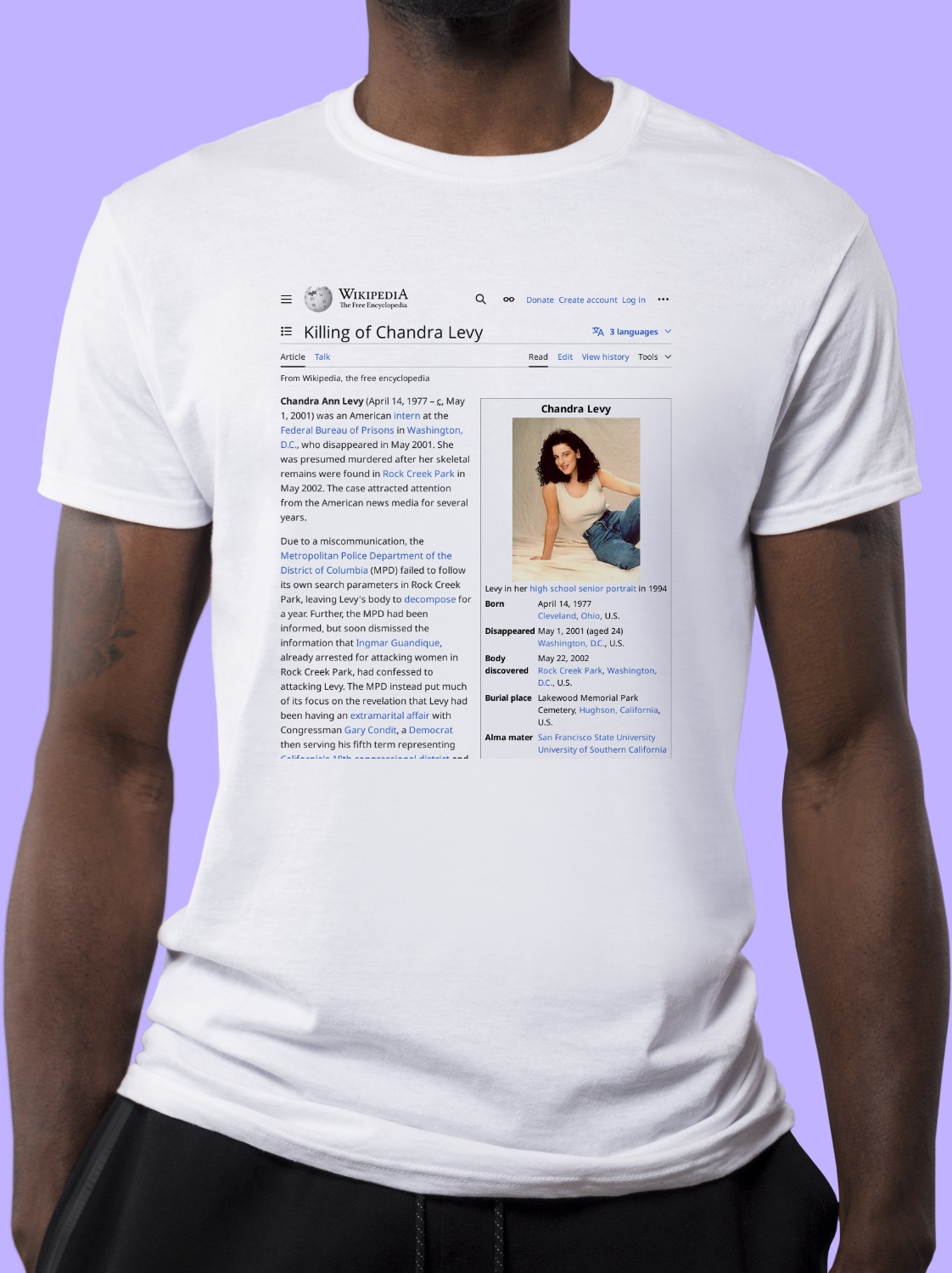 Chandra_Levy Wikipedia Shirt