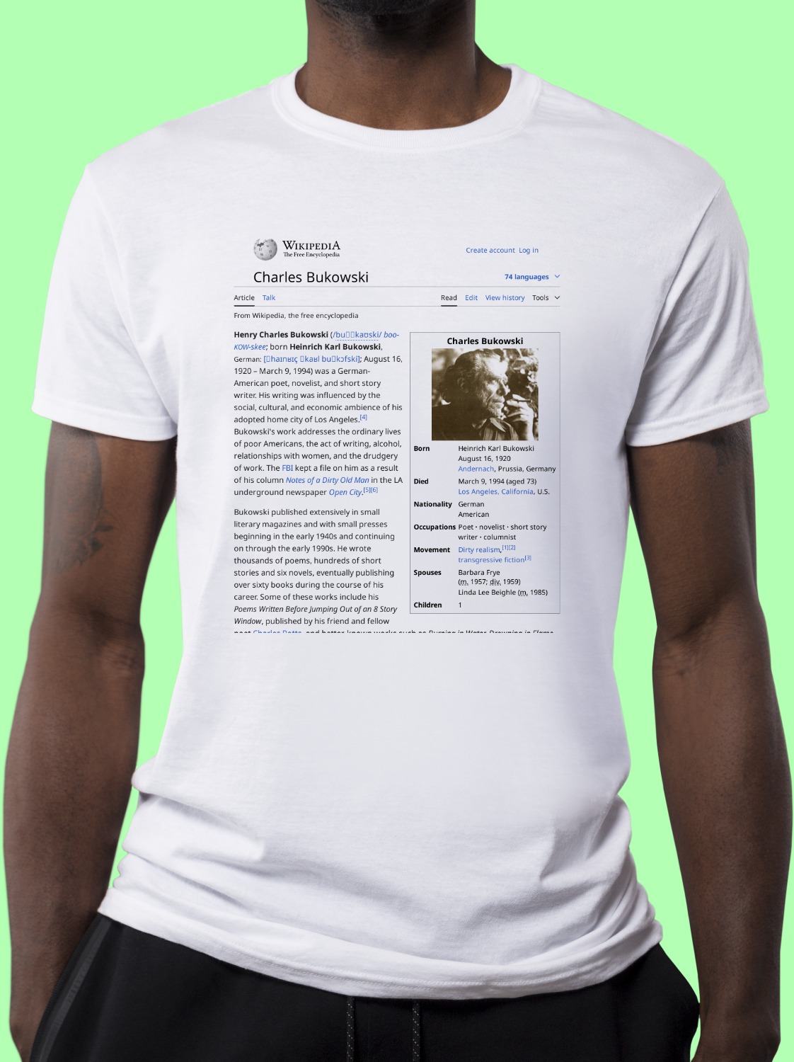 Charles_Bukowski Wikipedia Shirt