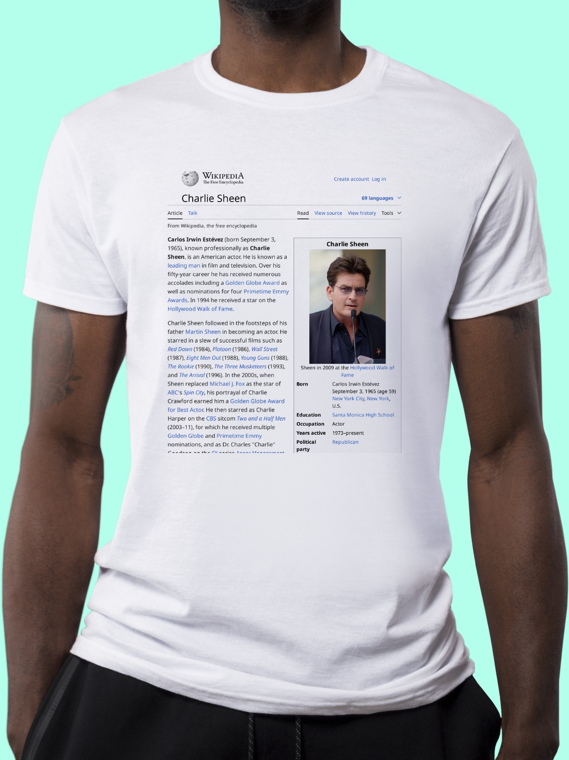 Charlie_Sheen Wikipedia Shirt