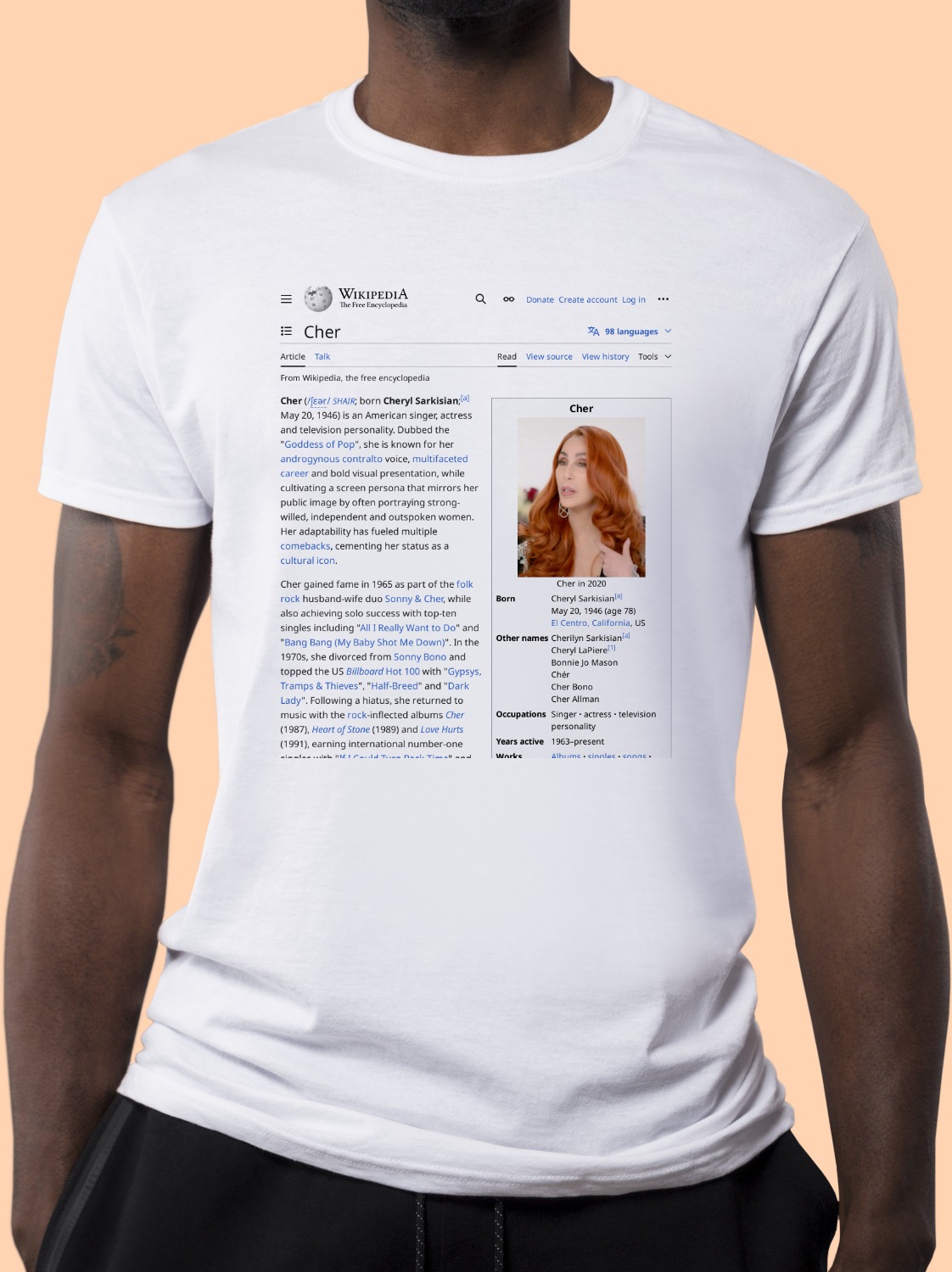 Cher Wikipedia Shirt