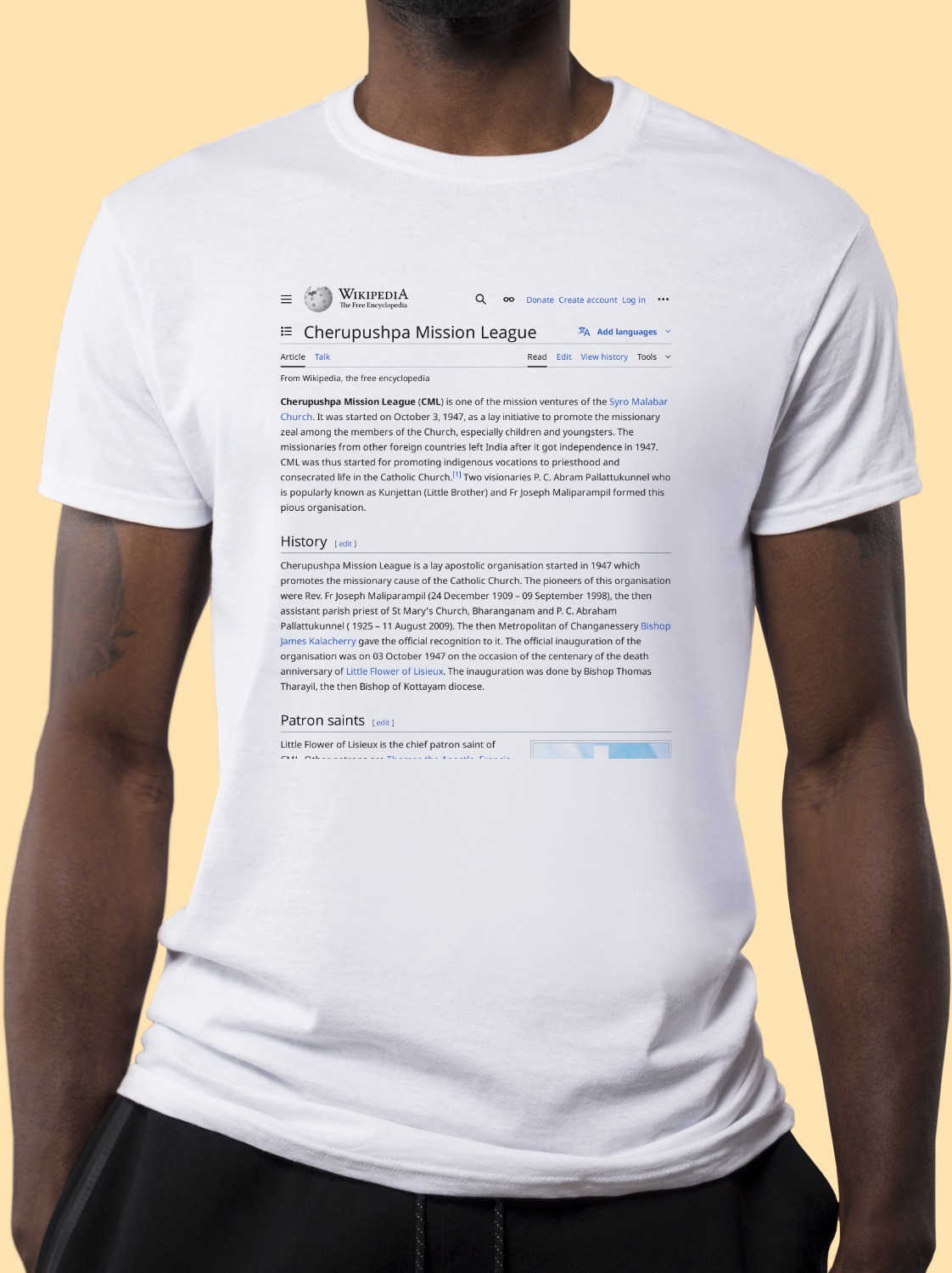 Cherupushpa_Mission_League Wikipedia Shirt