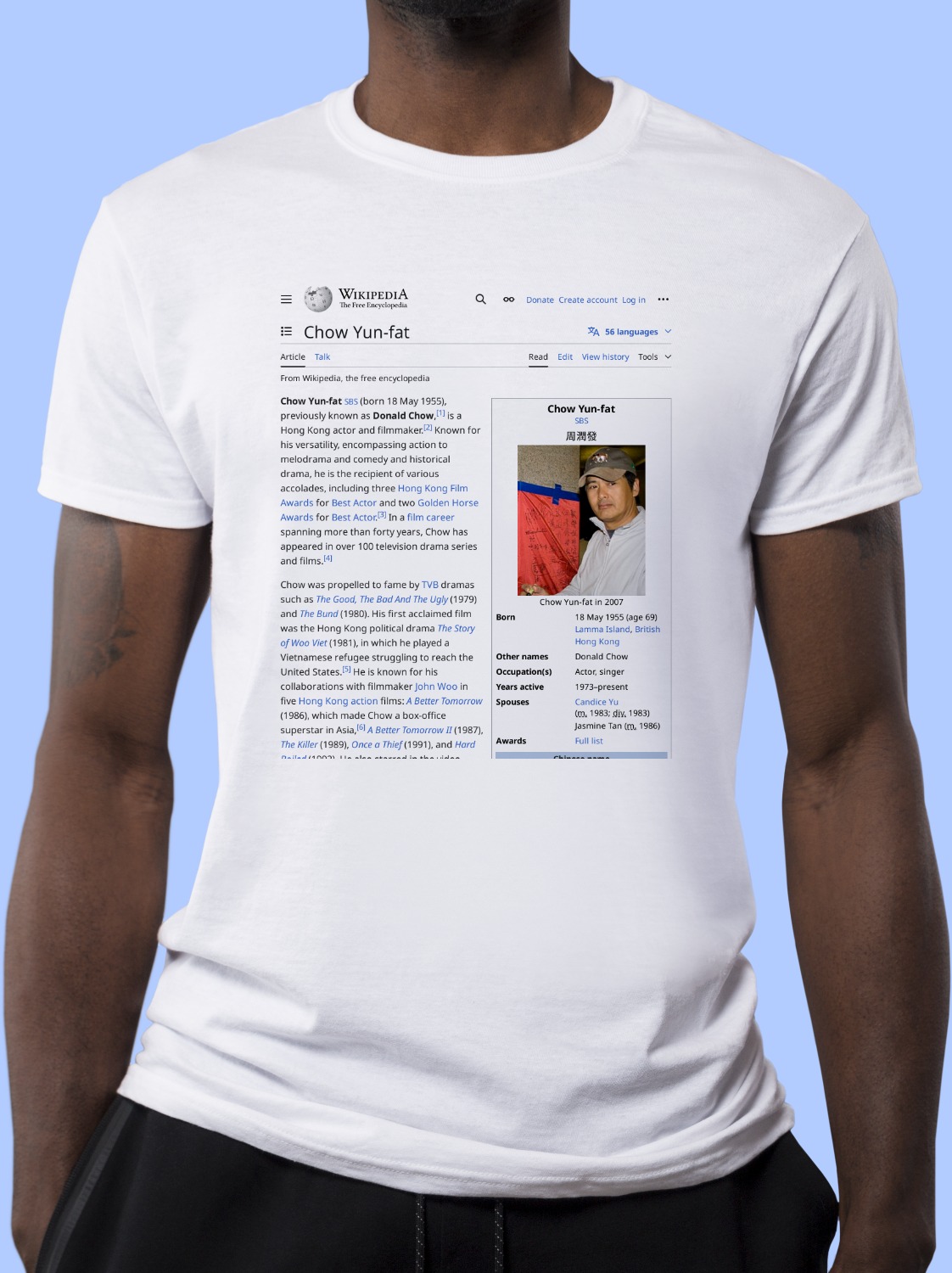 Chow_Yun-fat Wikipedia Shirt