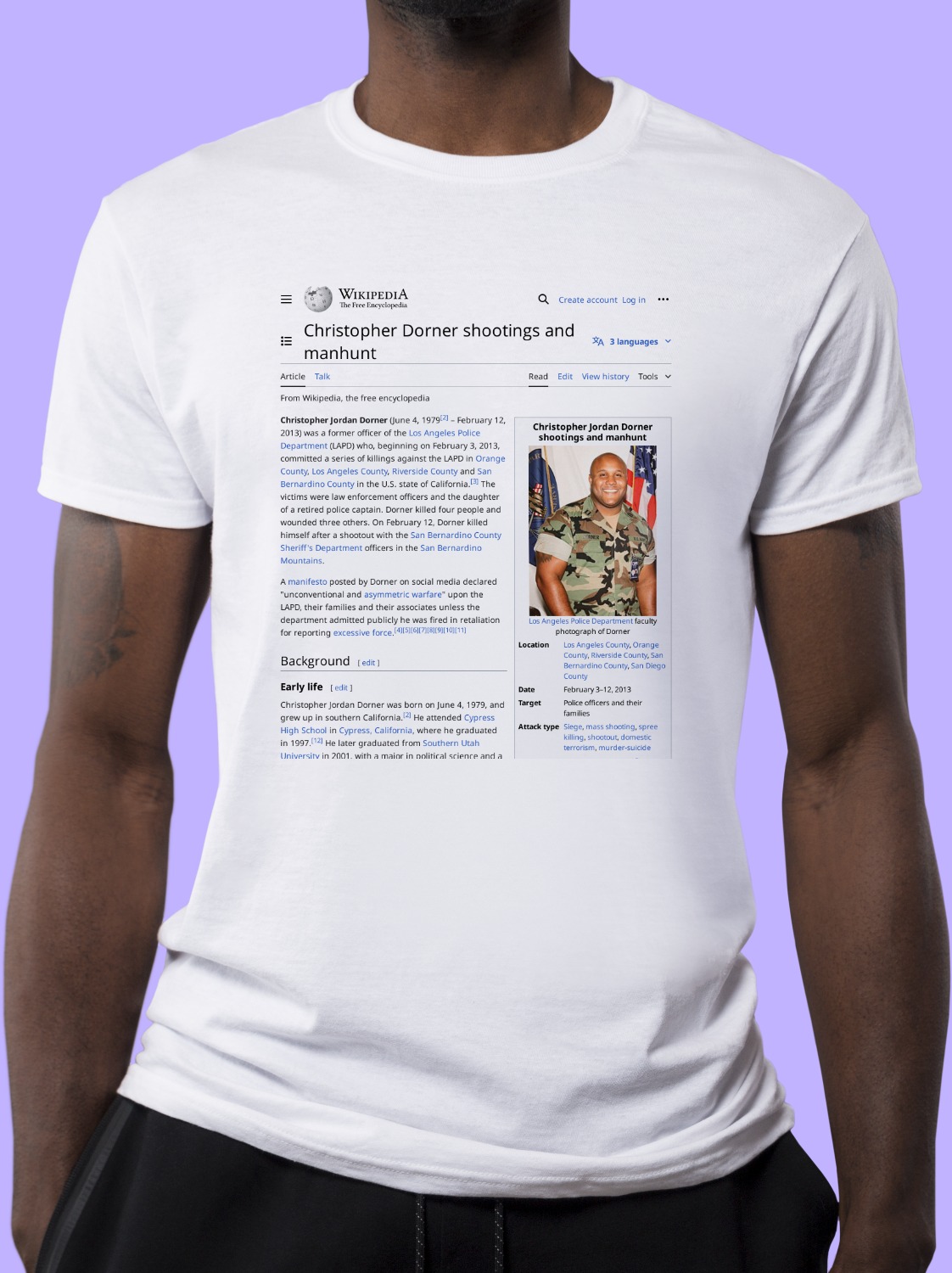 Christopher_Dorner_shootings_and_manhunt Wikipedia Shirt