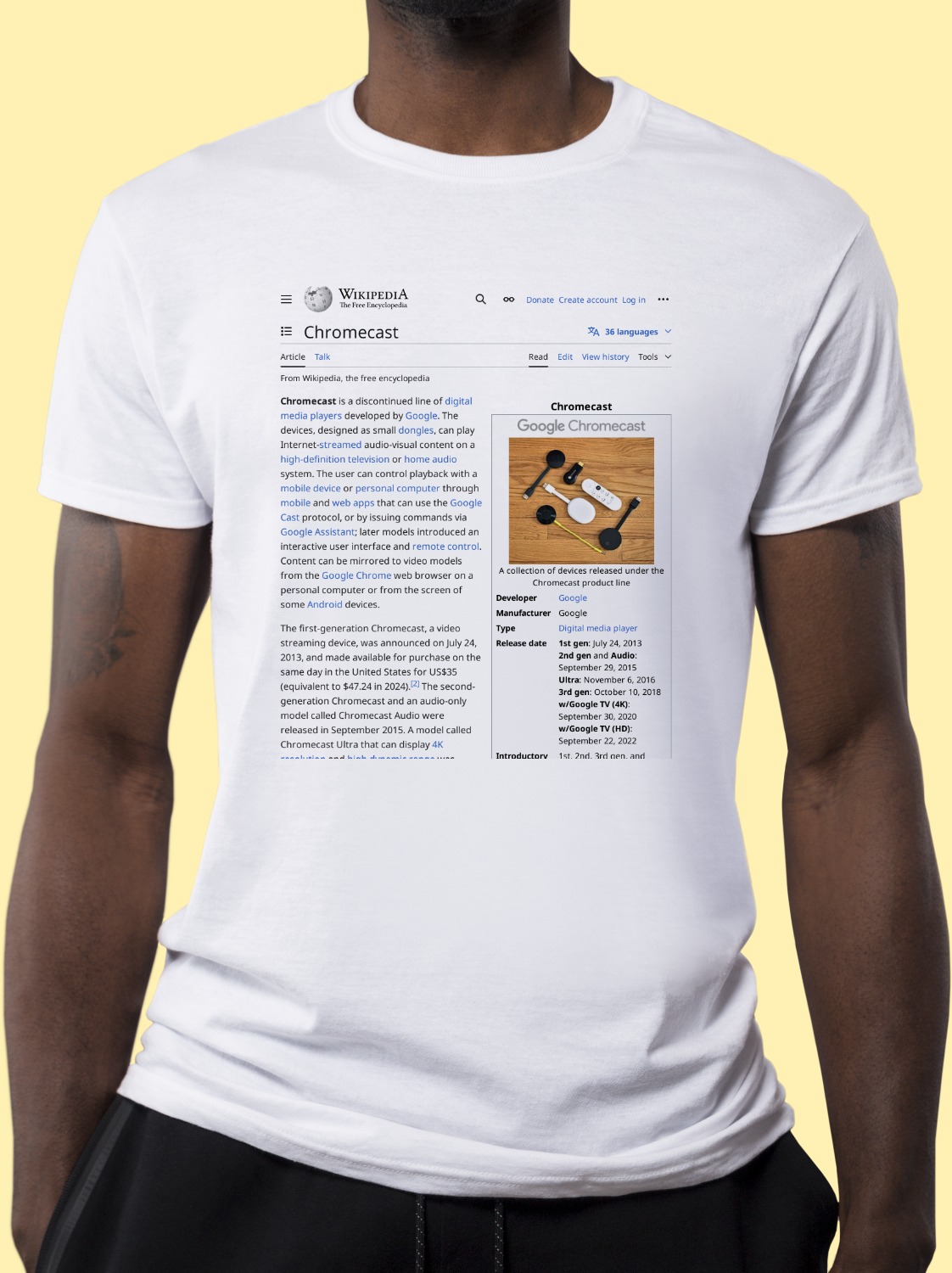 Chromecast Wikipedia Shirt