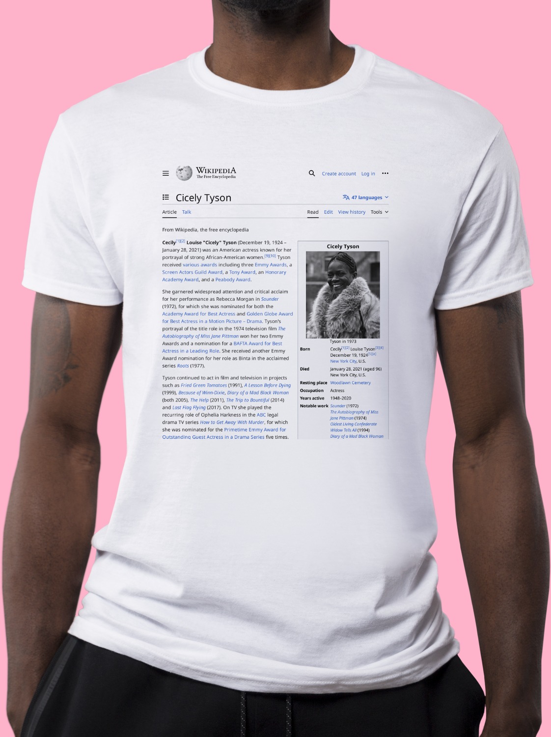 Cicely_Tyson Wikipedia Shirt