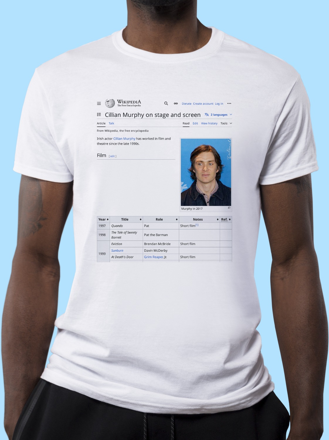 Cillian_Murphy_on_stage_and_screen Wikipedia Shirt