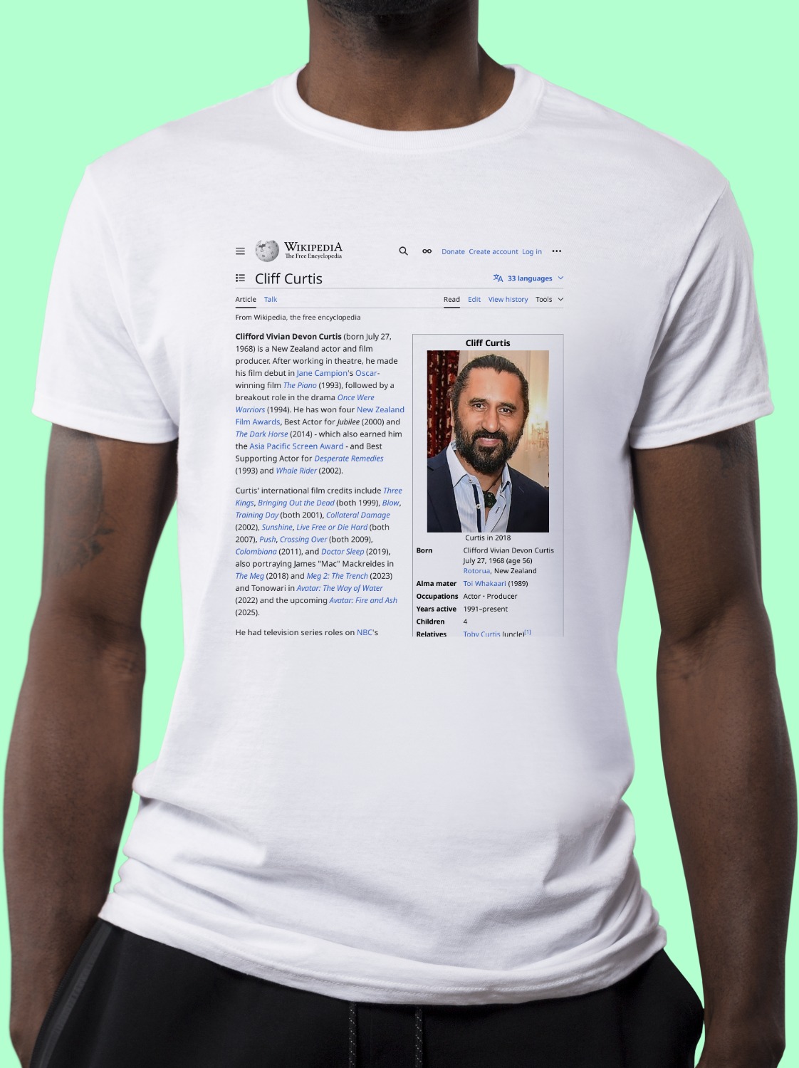 Cliff_Curtis Wikipedia Shirt