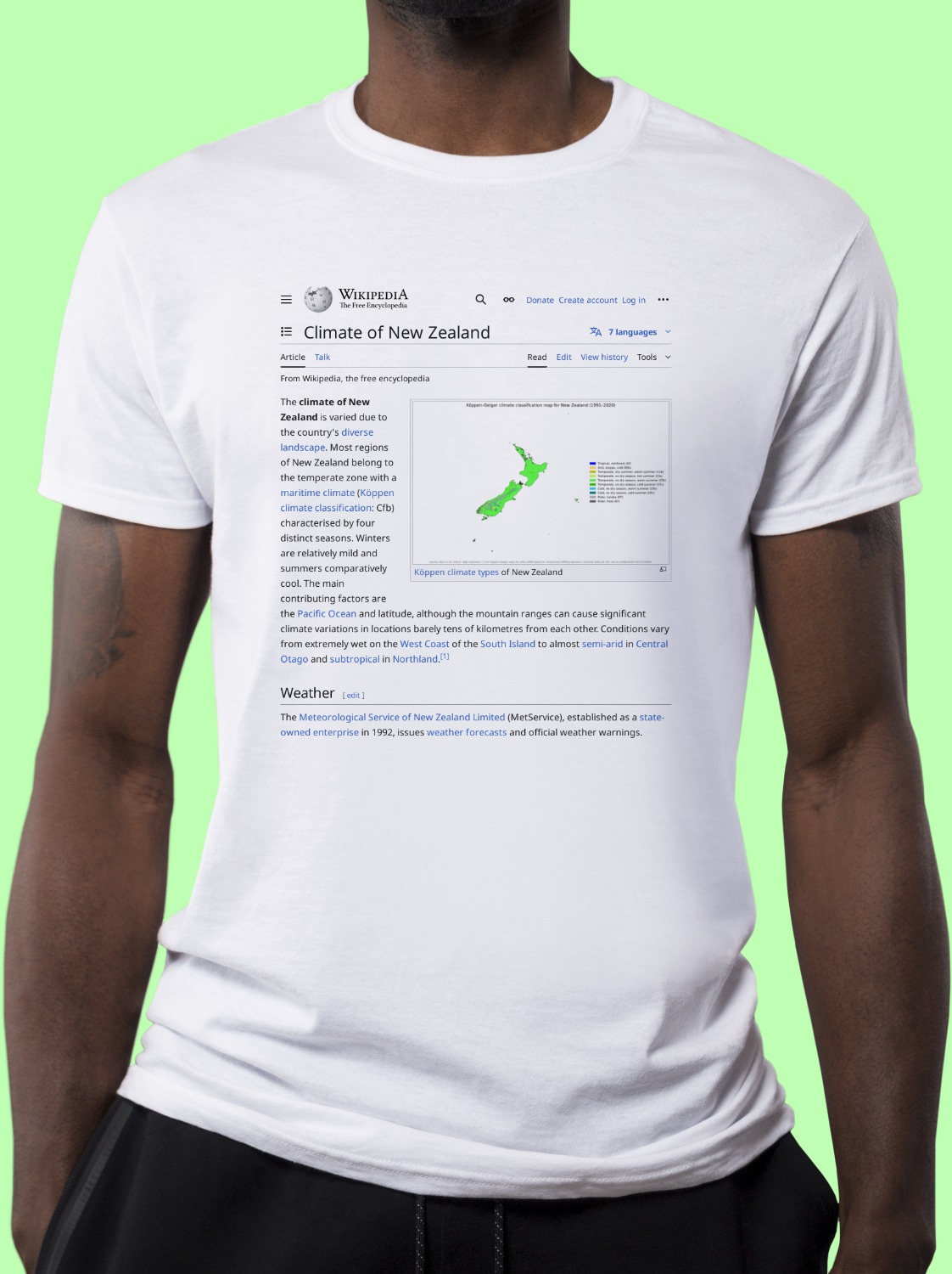Climate_of_New_Zealand Wikipedia Shirt
