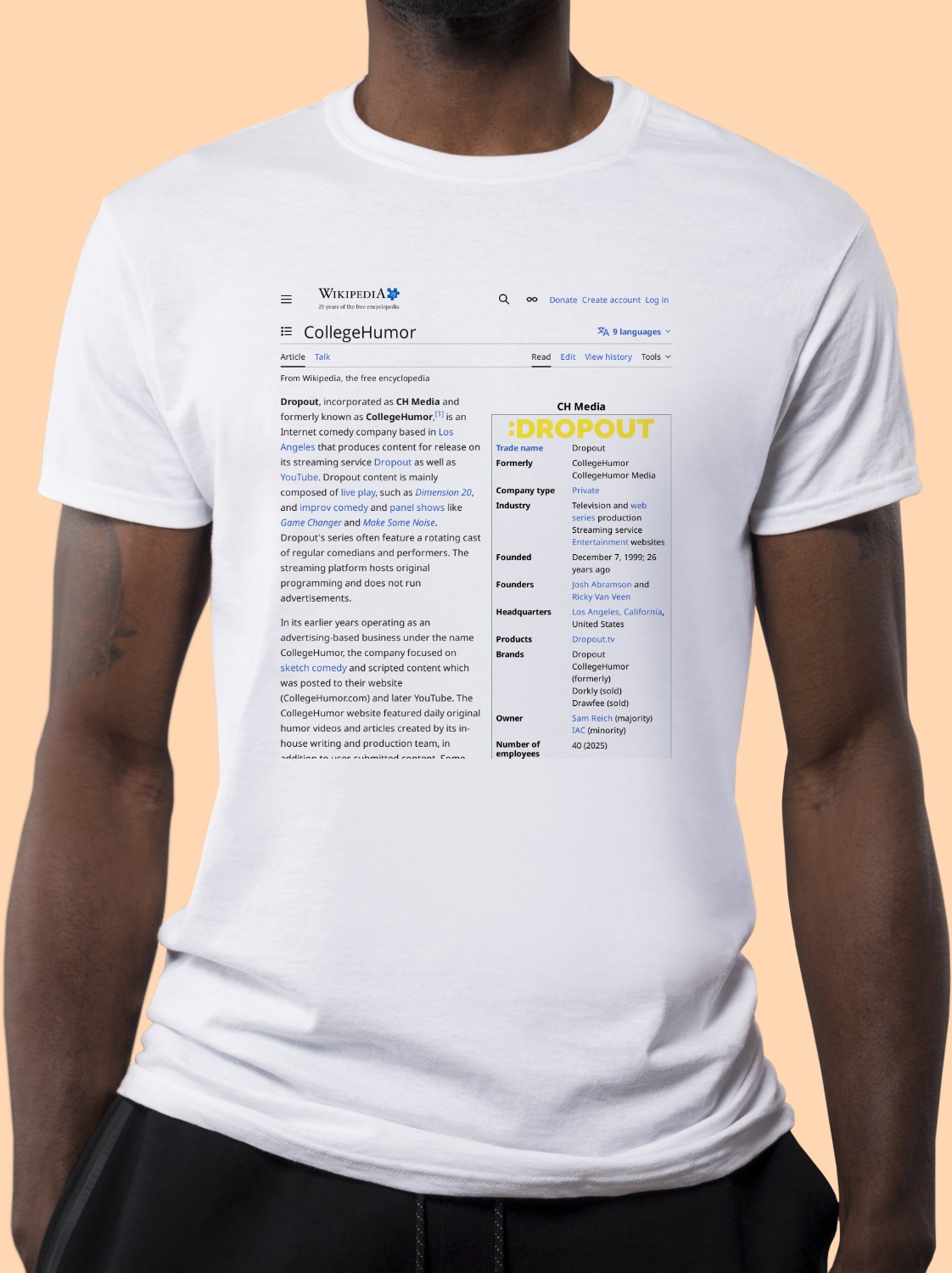 CollegeHumor Wikipedia T-Shirt