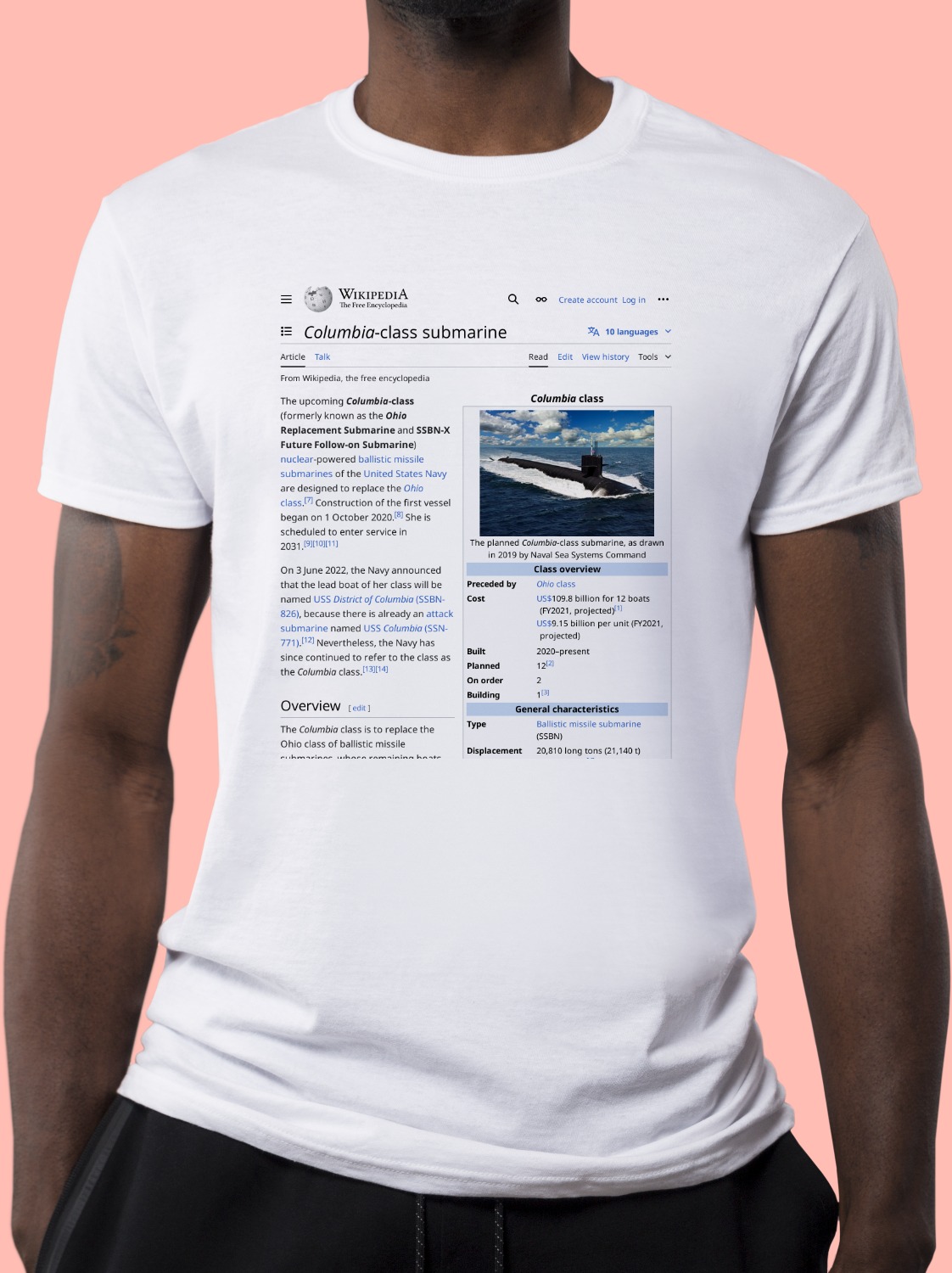 Columbia-class_submarine Wikipedia Shirt