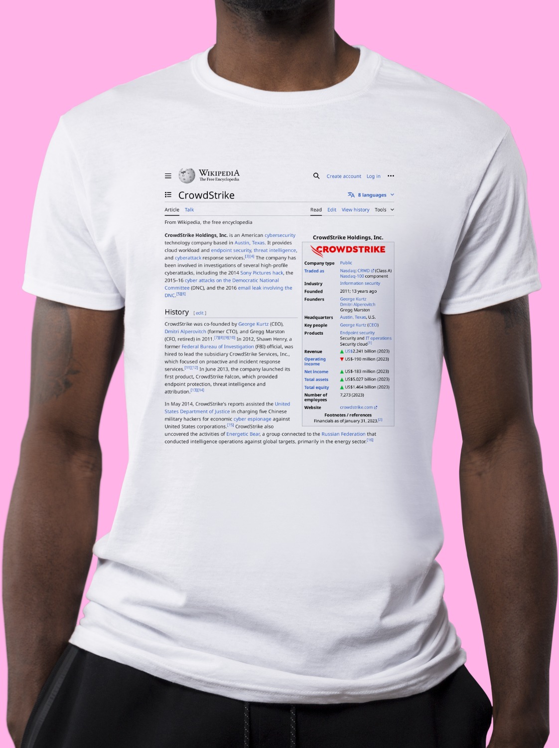 CrowdStrike Wikipedia Shirt