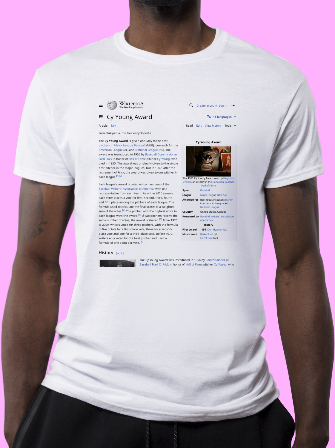 Cy_Young_Award Wikipedia Shirt