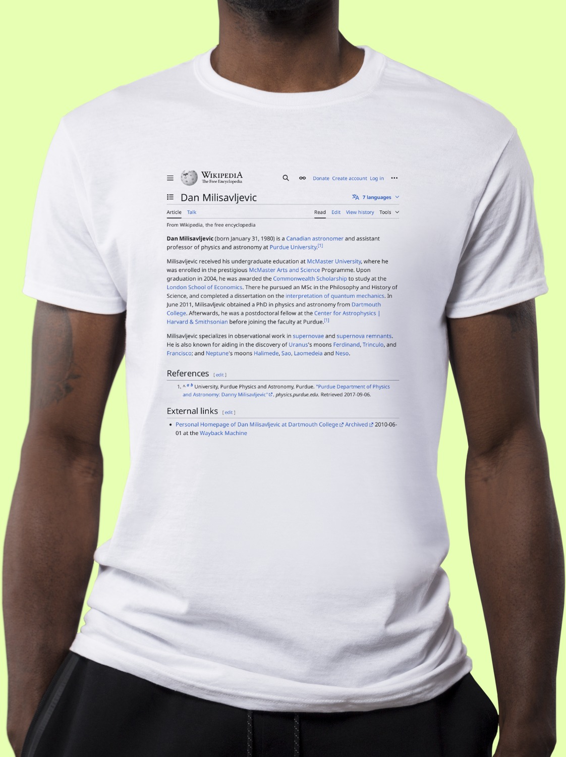 Dan_Milisavljevic Wikipedia Shirt