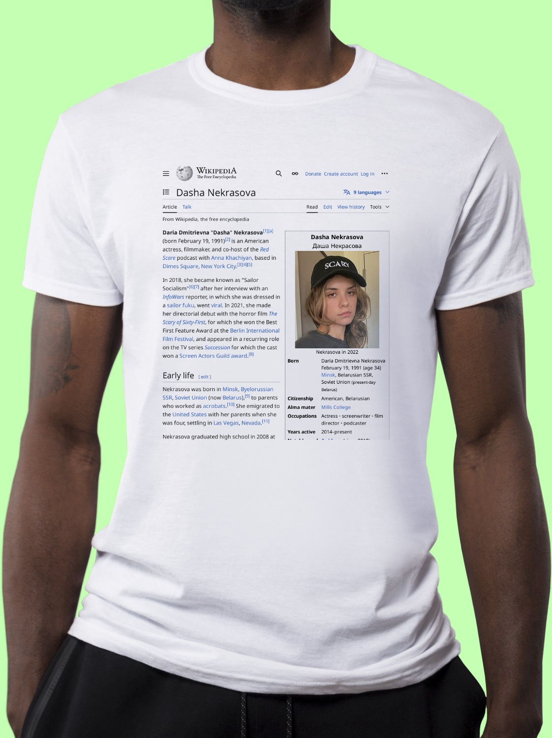 Dasha_Nekrasova Wikipedia Shirt