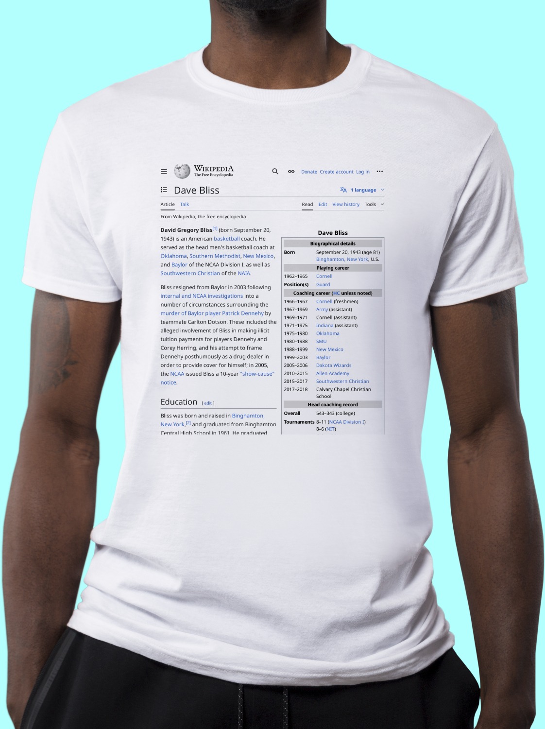 Dave_Bliss Wikipedia Shirt